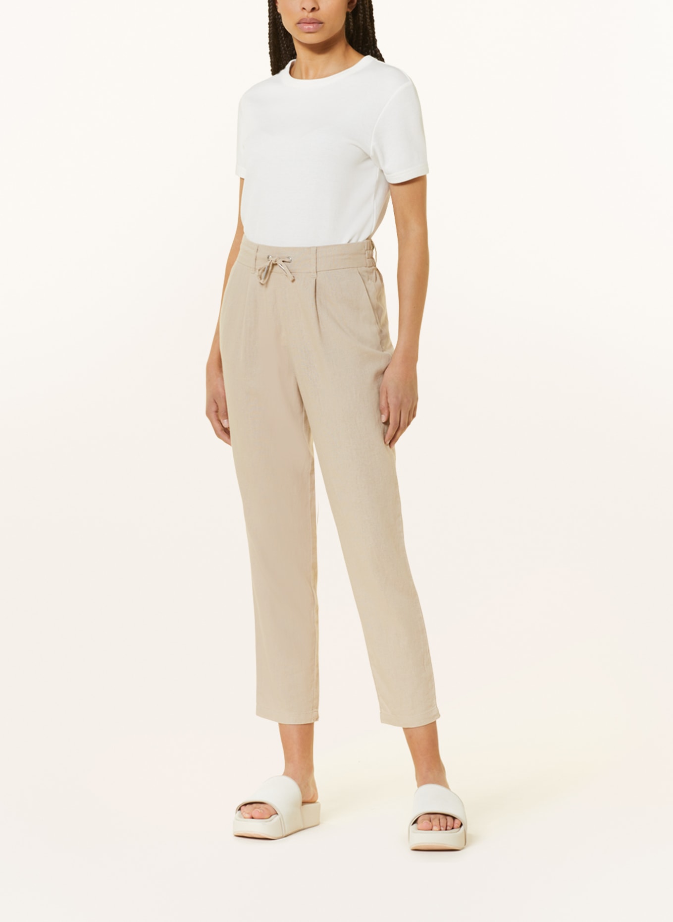 ONLY Trousers with linen, Color: BEIGE (Image 2)