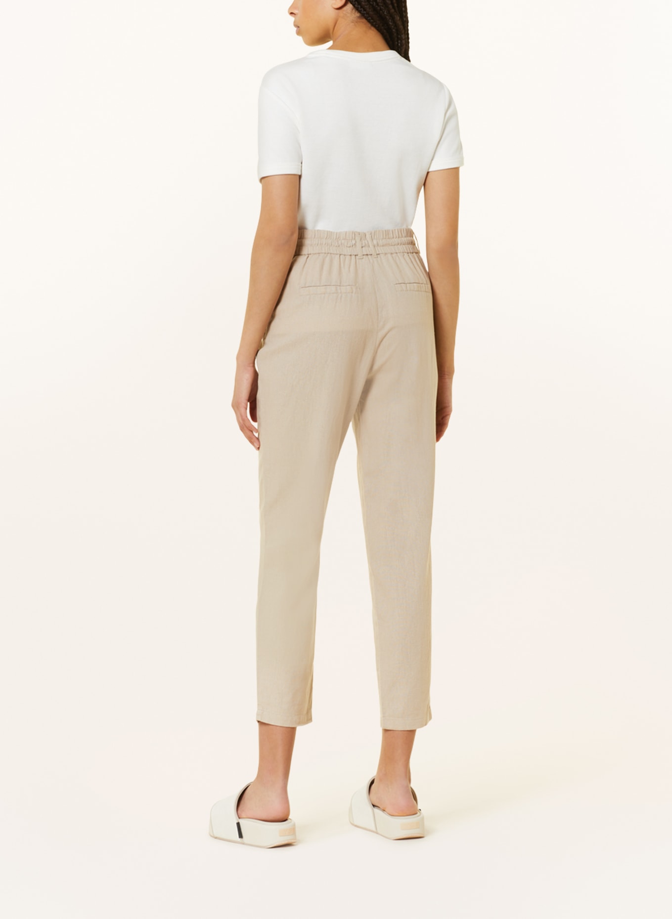 ONLY Trousers with linen, Color: BEIGE (Image 3)