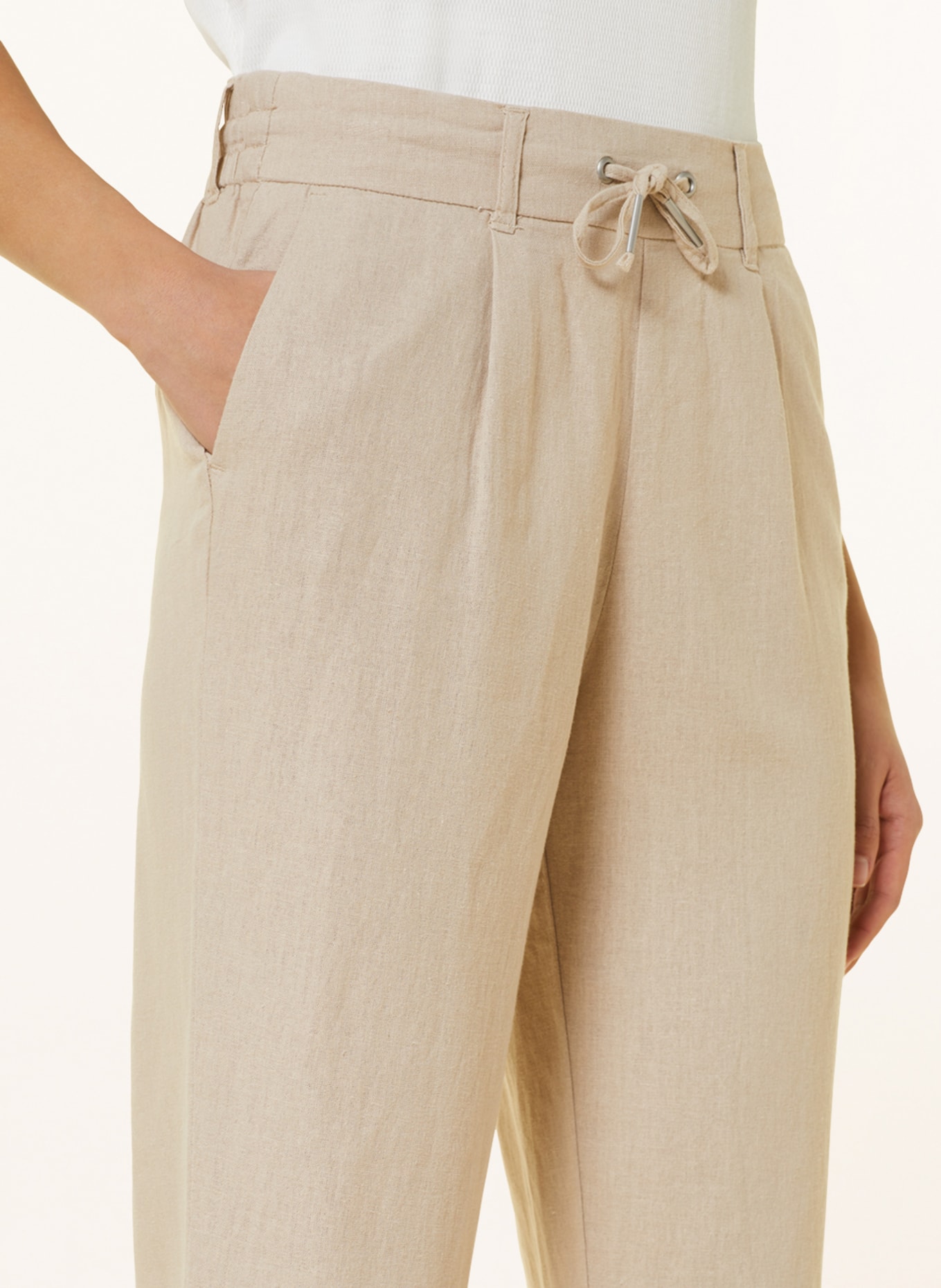 ONLY Trousers with linen, Color: BEIGE (Image 5)