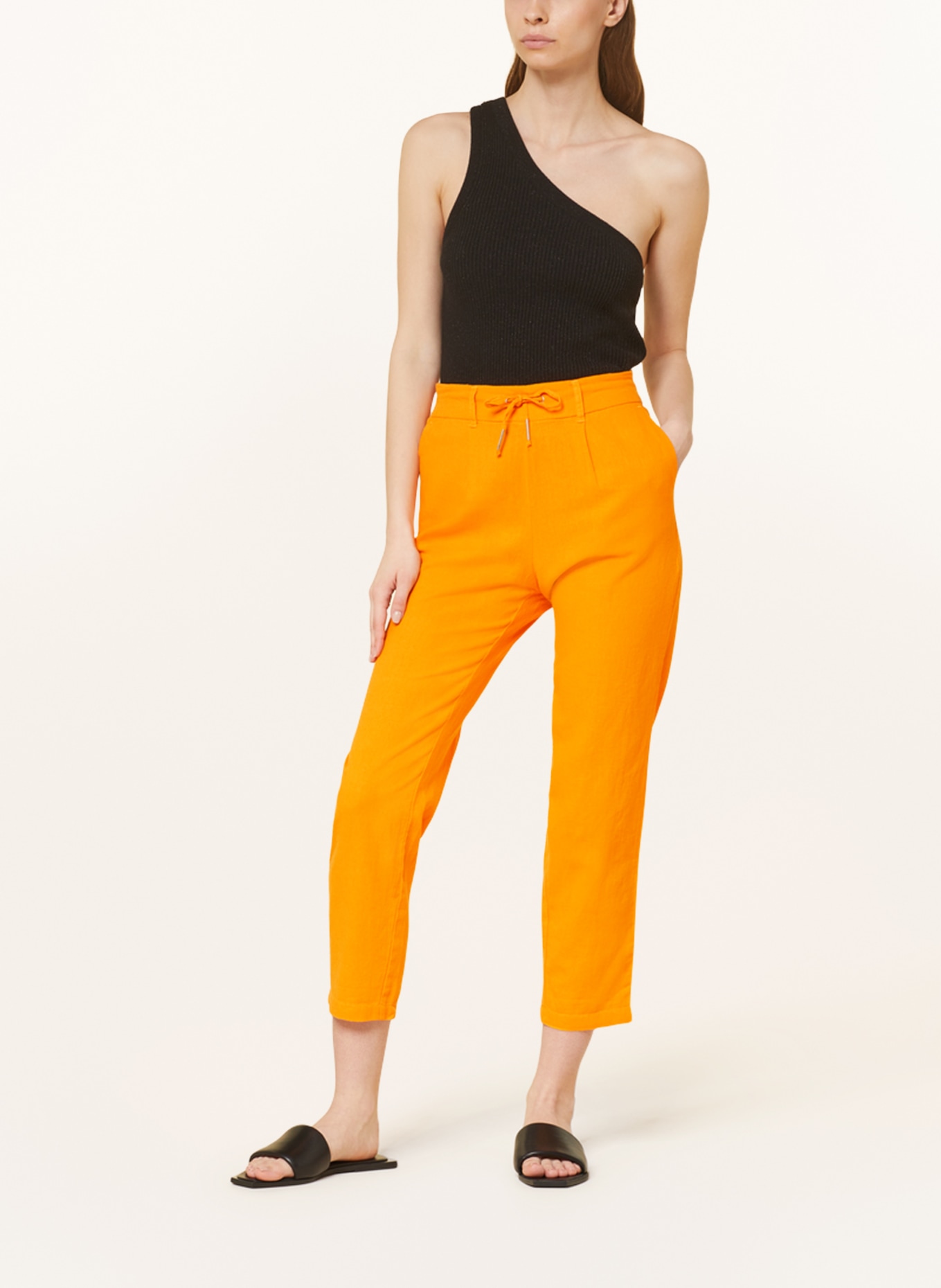 ONLY Trousers with linen, Color: ORANGE (Image 2)