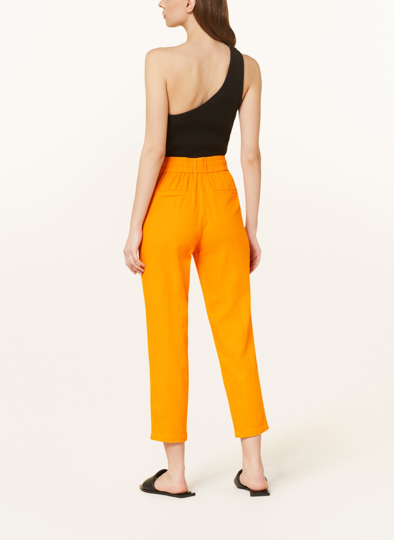 ONLY Trousers with linen, Color: ORANGE (Image 3)