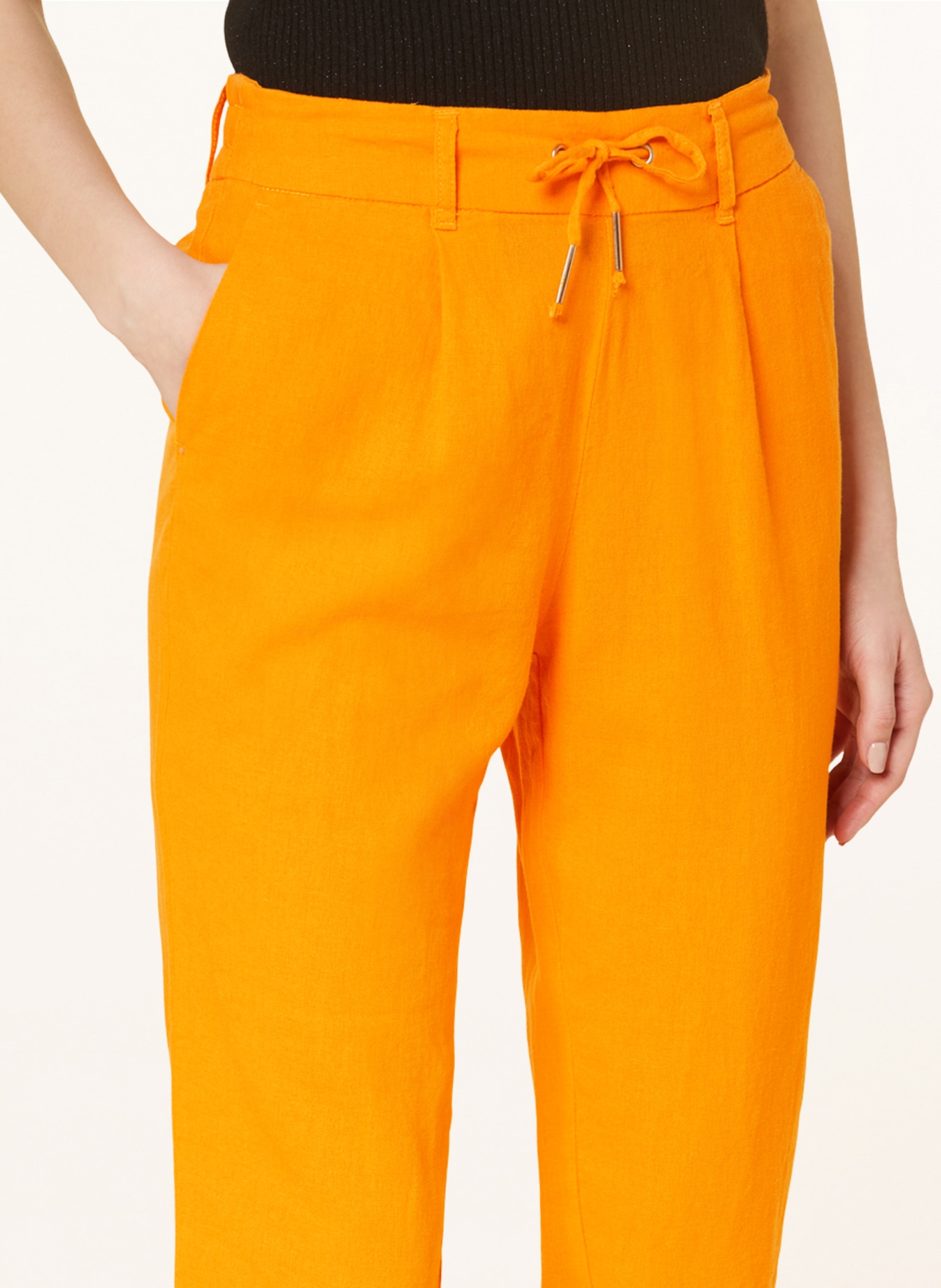 ONLY Trousers with linen, Color: ORANGE (Image 5)
