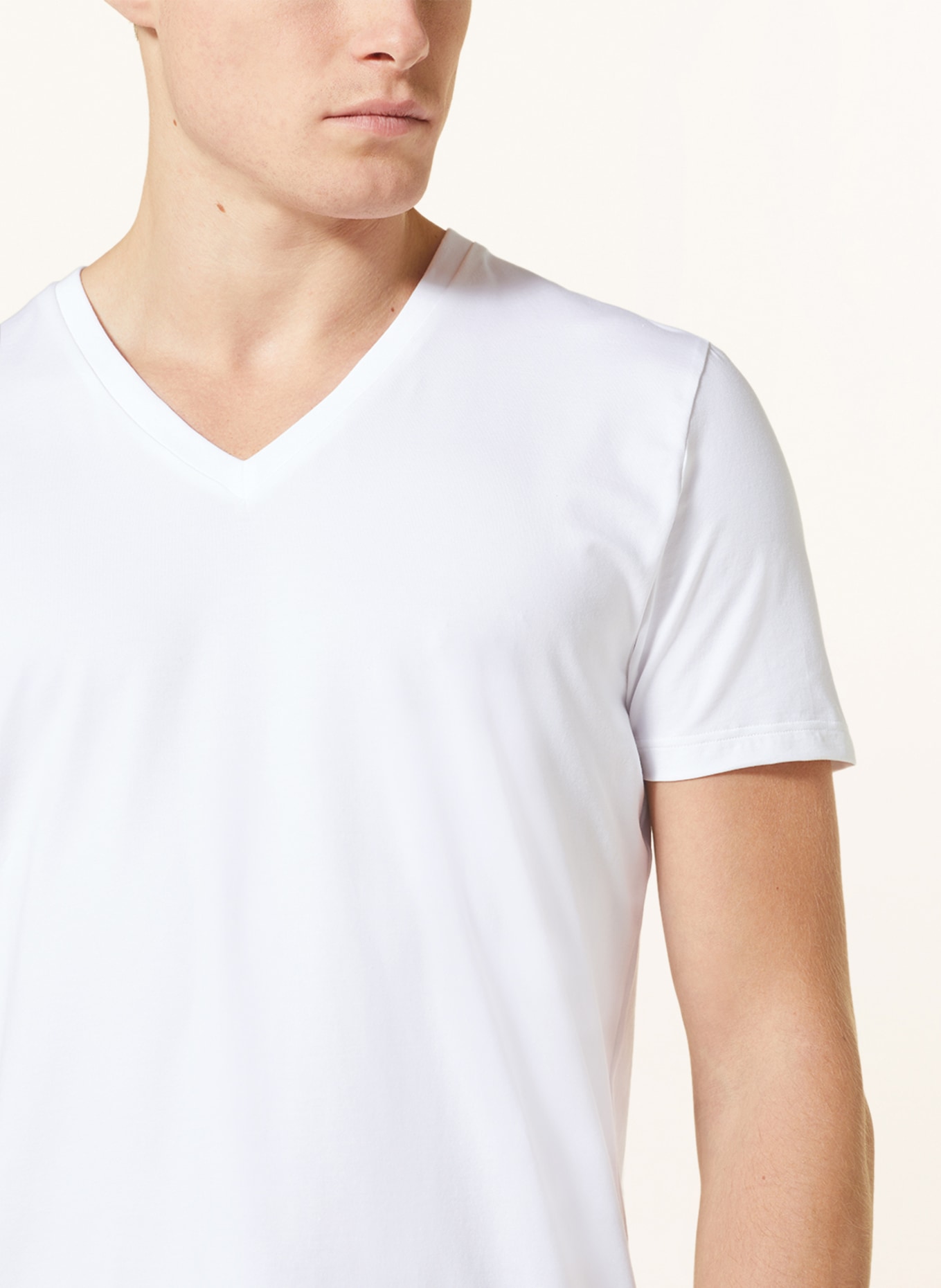 mey Pajama shirt series DRY COTTON COLOUR, Color: WHITE (Image 4)