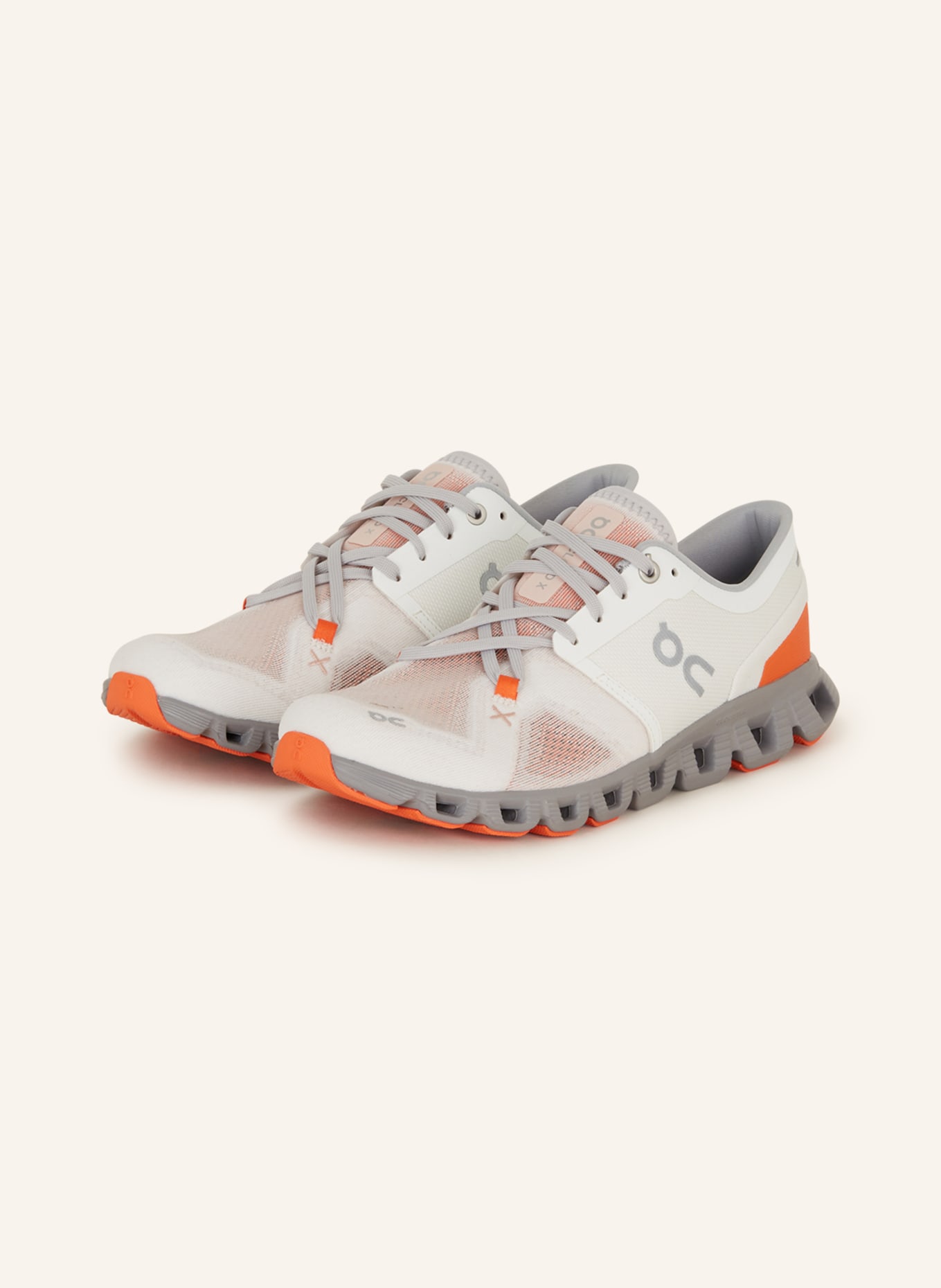 On Fitness shoes CLOUD X 3, Color: WHITE/ ORANGE (Image 1)