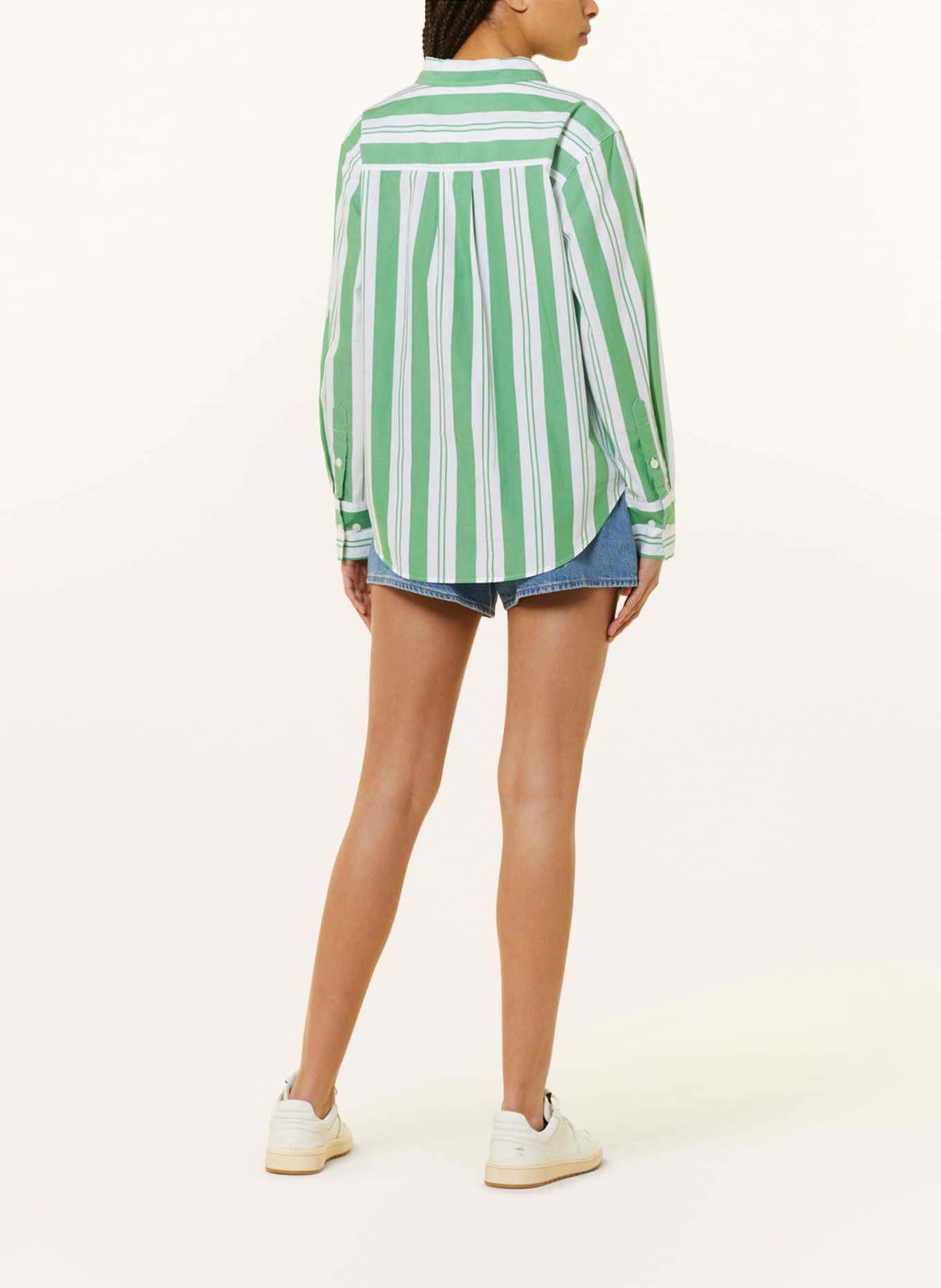 gina tricot Shirt blouse ANNA, Color: GREEN/ WHITE (Image 3)