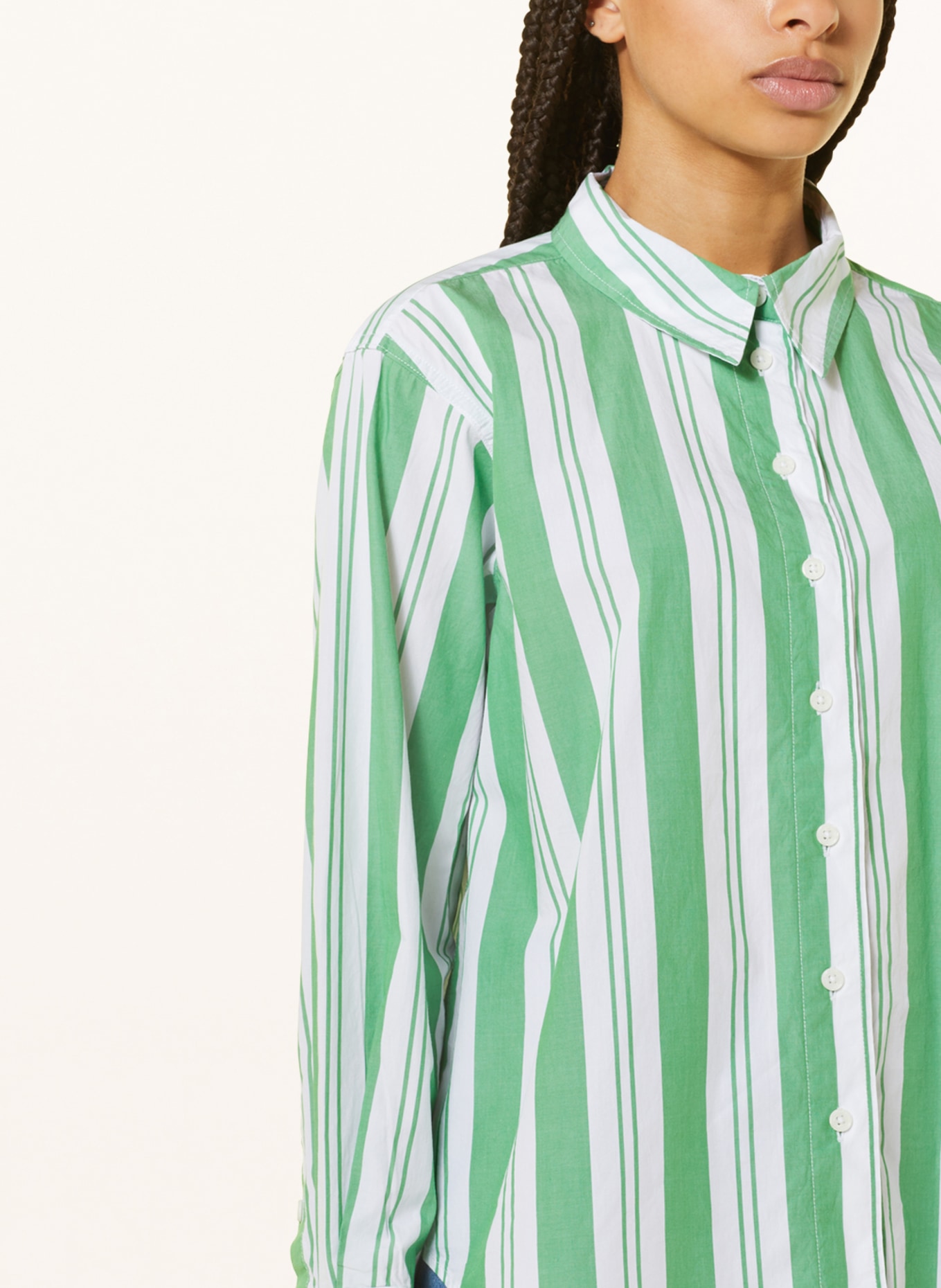 gina tricot Shirt blouse ANNA, Color: GREEN/ WHITE (Image 4)