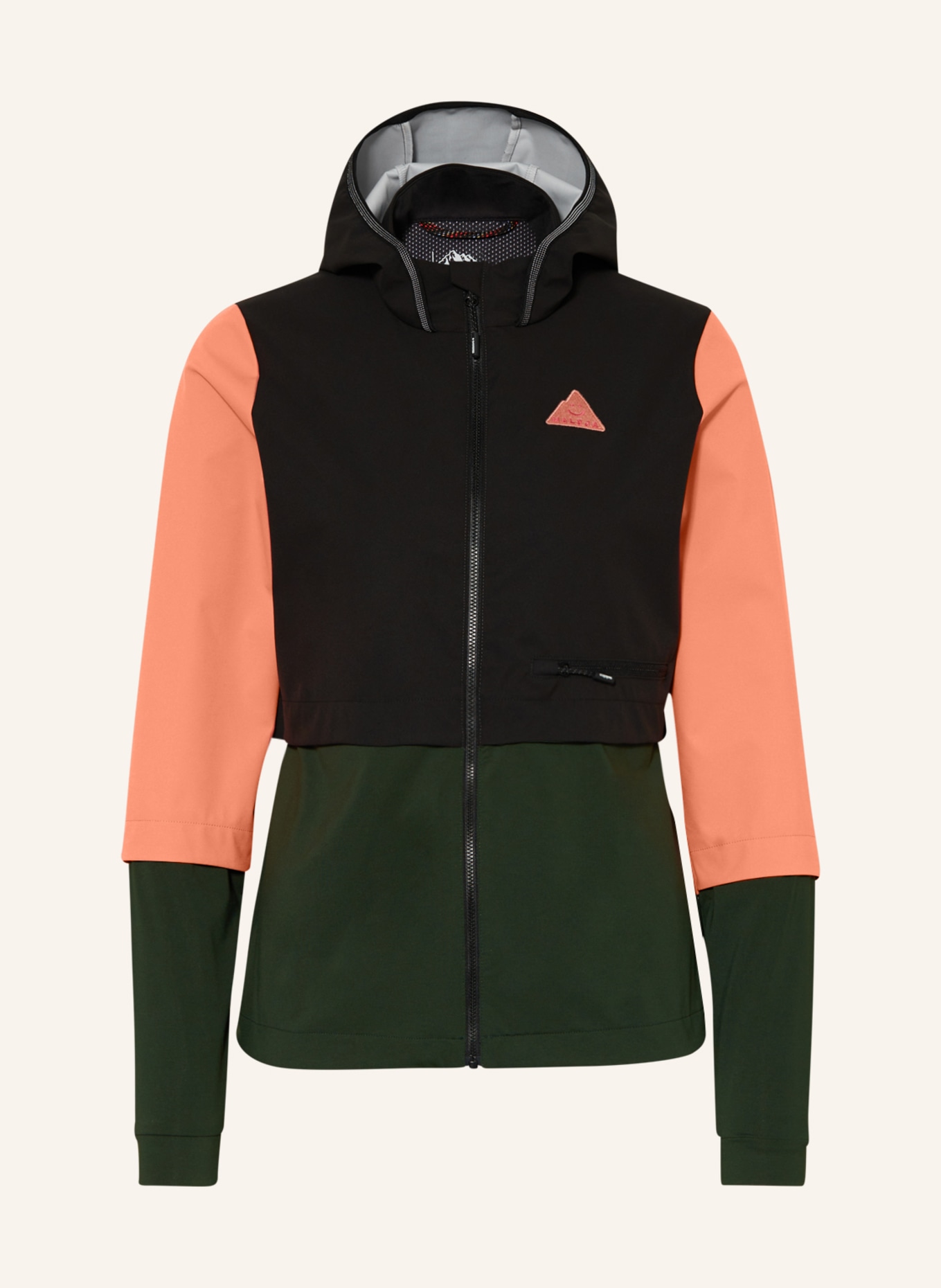 maloja Hybrid softshell jacket BIRNEM., Color: DARK GRAY/ LIGHT RED/ DARK GREEN (Image 1)