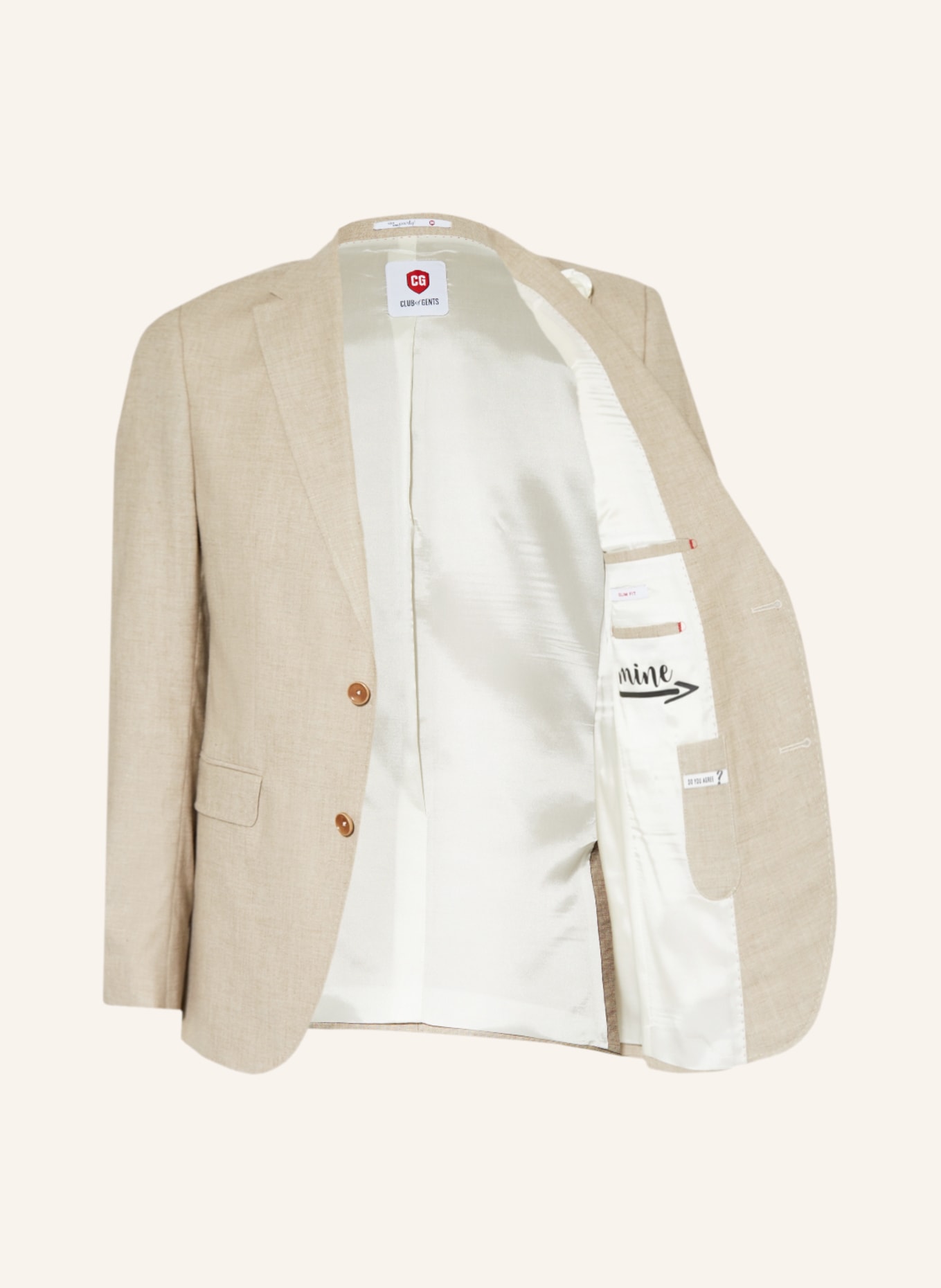 CG - CLUB of GENTS Suit jacket CG PAUL extra slim fit, Color: BEIGE (Image 4)