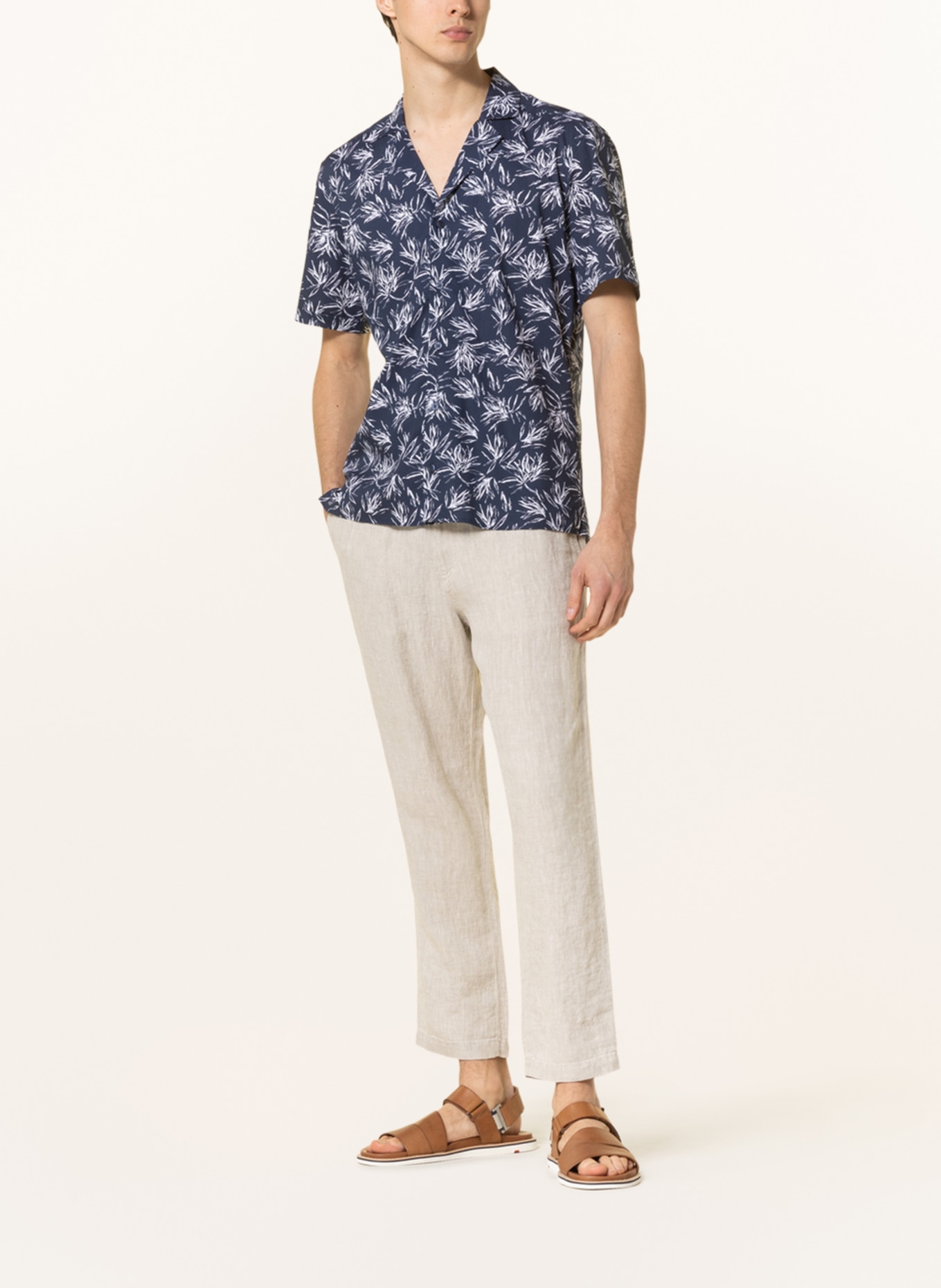 STROKESMAN'S Resort shirt regular fit , Color: DARK BLUE/ WHITE (Image 2)