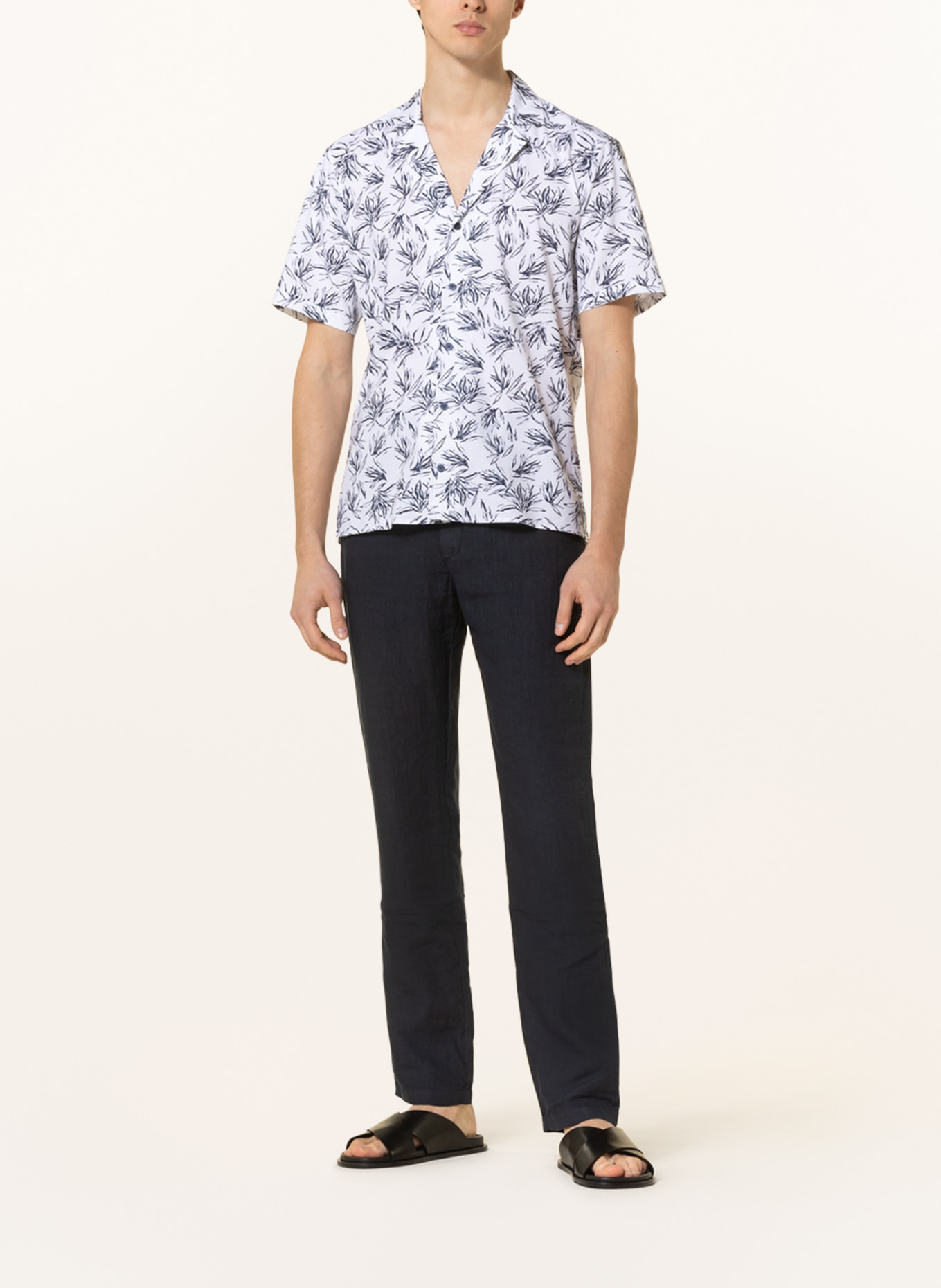 STROKESMAN'S Resort shirt regular fit , Color: WHITE/ BLUE (Image 2)