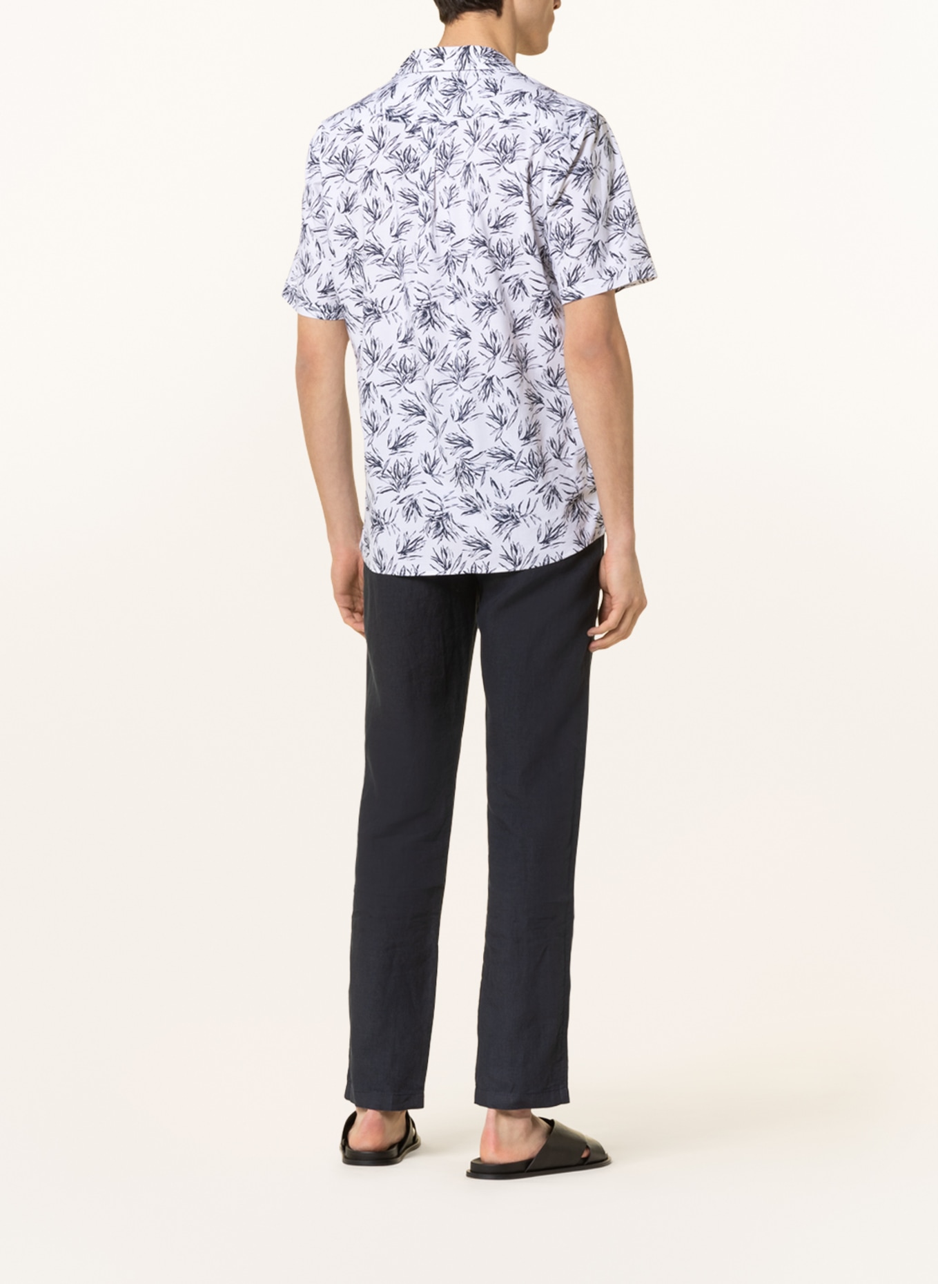 STROKESMAN'S Resort shirt regular fit , Color: WHITE/ BLUE (Image 3)
