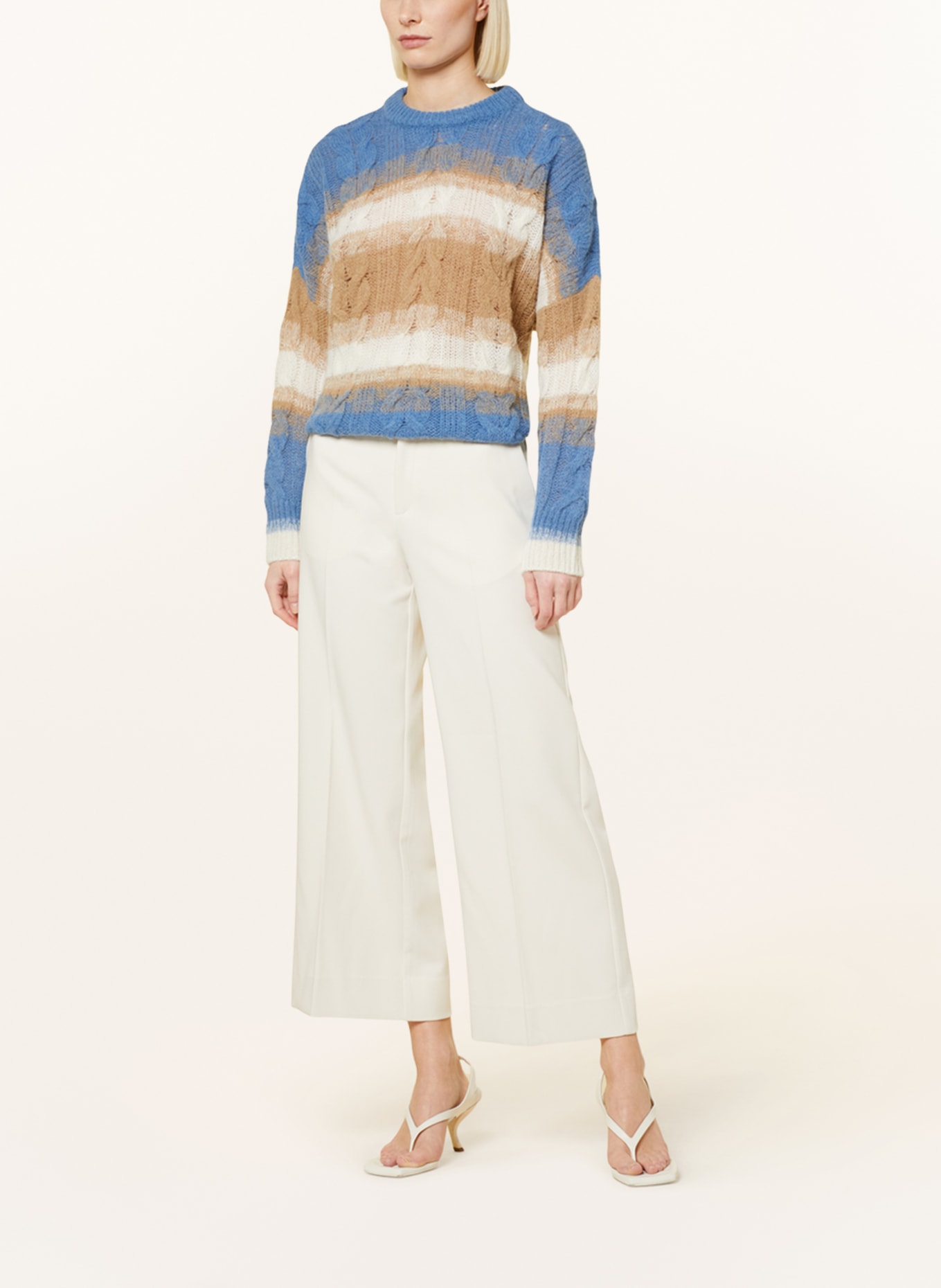 BOSS Sweater FALGUNI with alpaca, Color: LIGHT BLUE/ CREAM (Image 2)