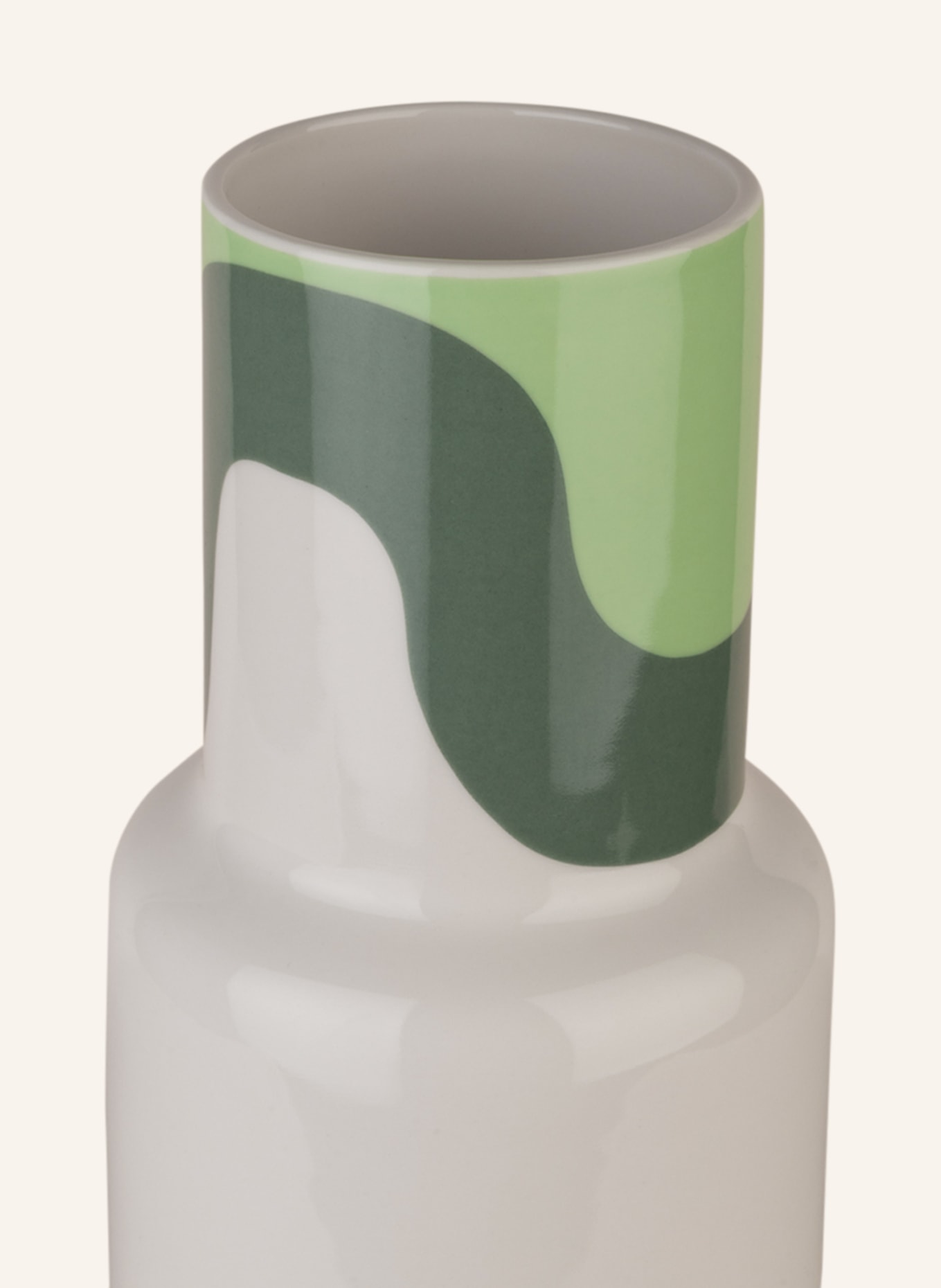 marimekko Vase OIVA/SEIREENI, Color: CREAM/ LIGHT GREEN/ GREEN (Image 2)