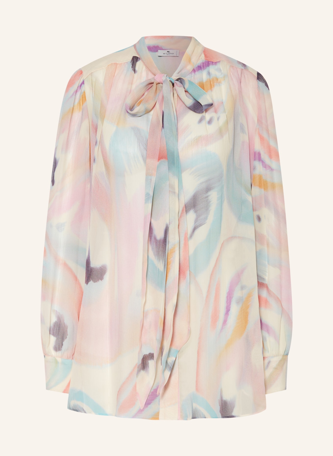 ETRO Bow-tie blouse in silk, Color: PINK/ CREAM (Image 1)