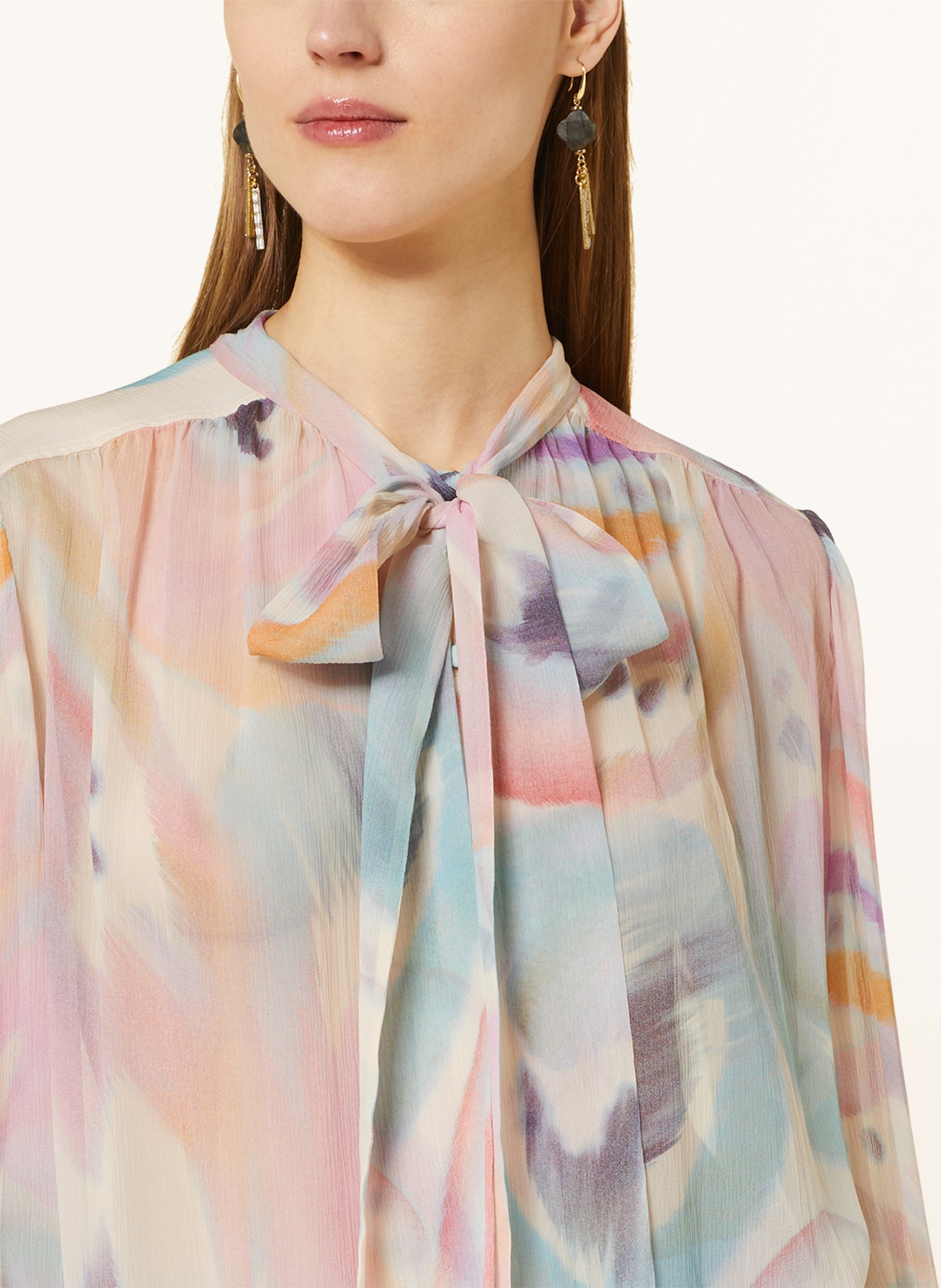 ETRO Bow-tie blouse in silk, Color: PINK/ CREAM (Image 4)