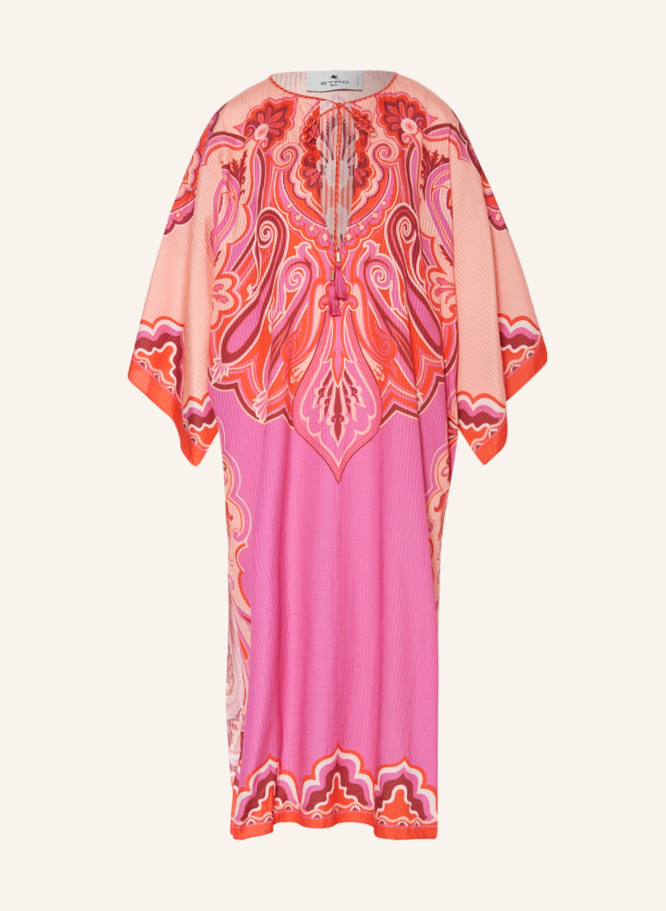 ETRO Sukienka letnia typu kaftan, Kolor: CZERWONY/ MOCNORÓŻOWY/ JASNOCZERWONY (Obrazek 1)