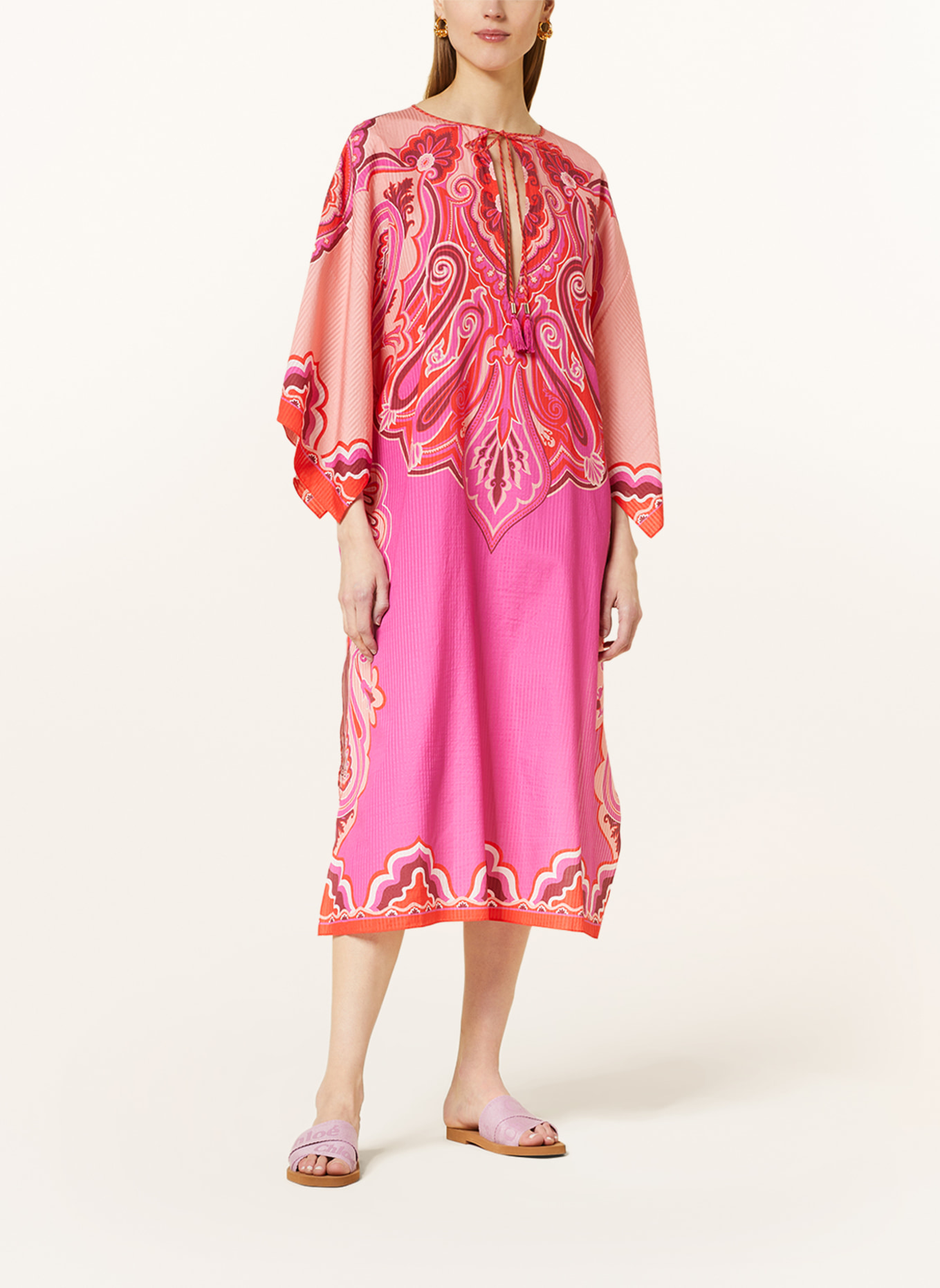 ETRO Sukienka letnia typu kaftan, Kolor: CZERWONY/ MOCNORÓŻOWY/ JASNOCZERWONY (Obrazek 2)