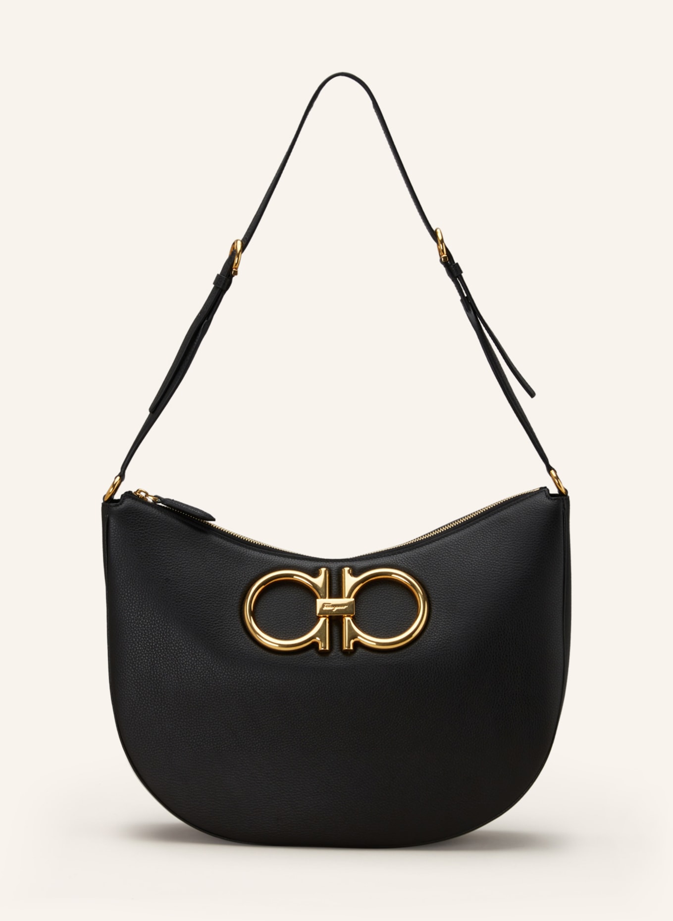 FERRAGAMO Handbag MAXI GANCIO, Color: BLACK/ GOLD (Image 1)