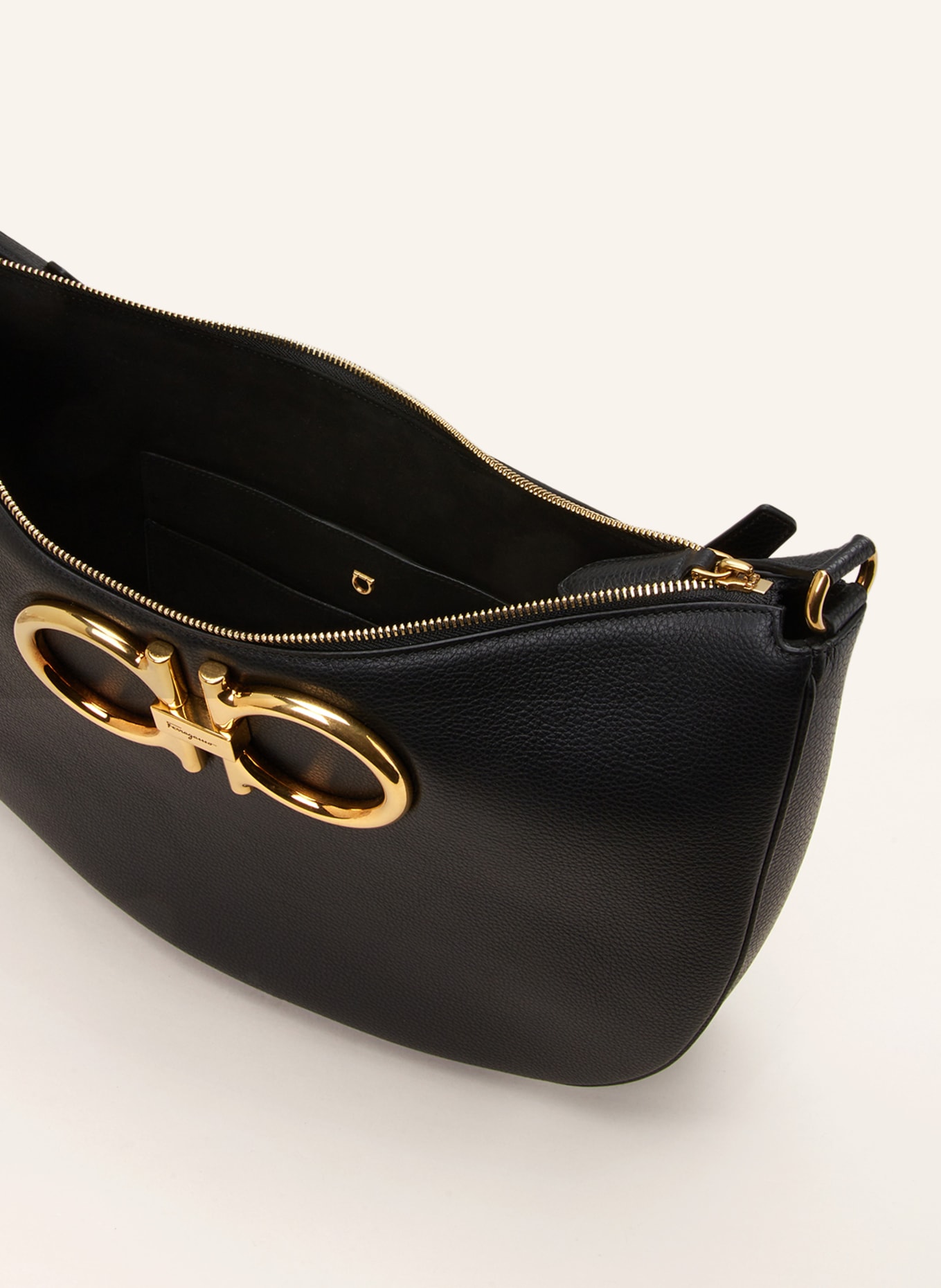 FERRAGAMO Handbag MAXI GANCIO, Color: BLACK/ GOLD (Image 3)