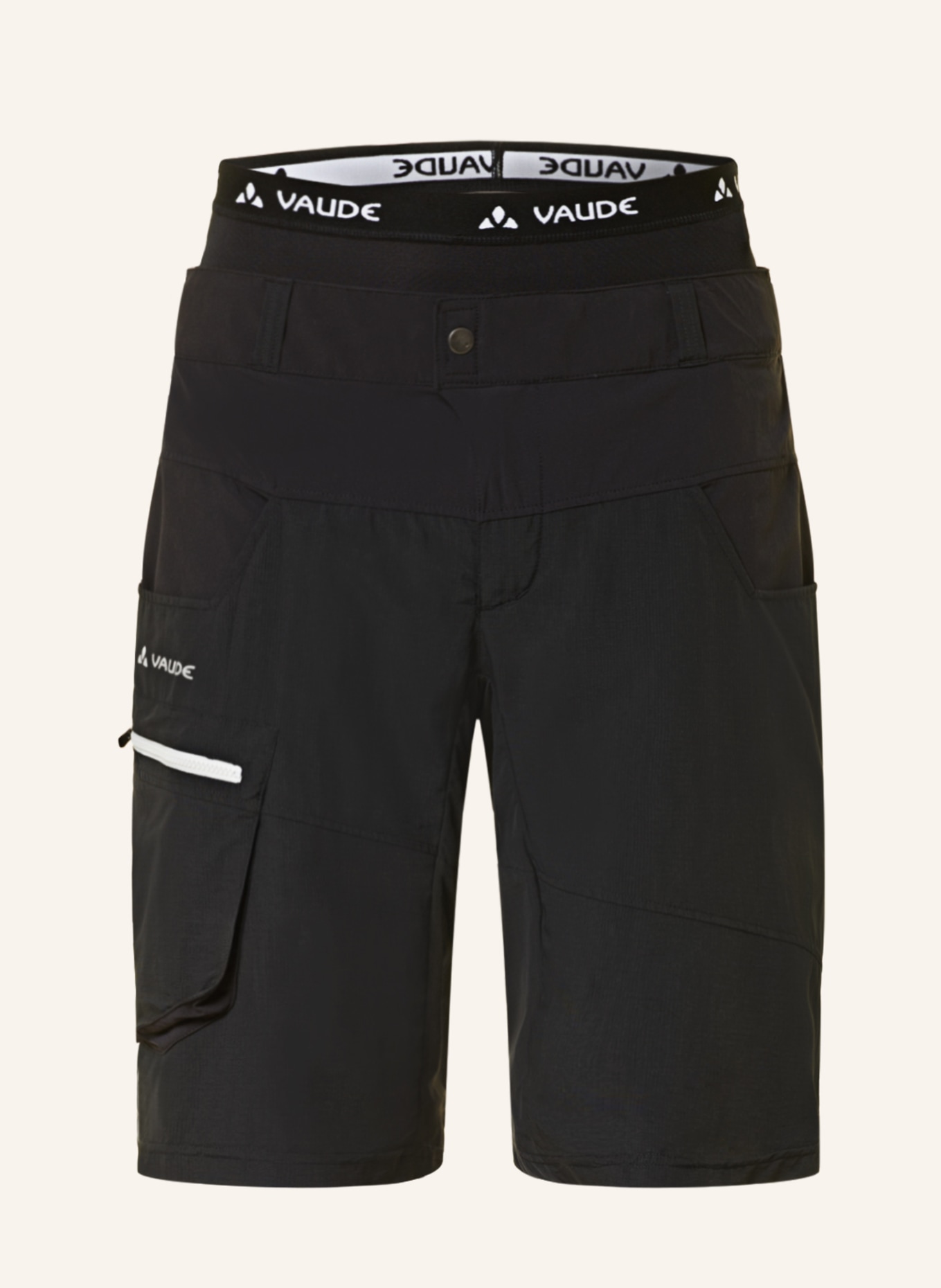 VAUDE Cyklistické kalhoty QIMSA s polstrovanými vnitřními kalhotami, Barva: ČERNÁ (Obrázek 1)