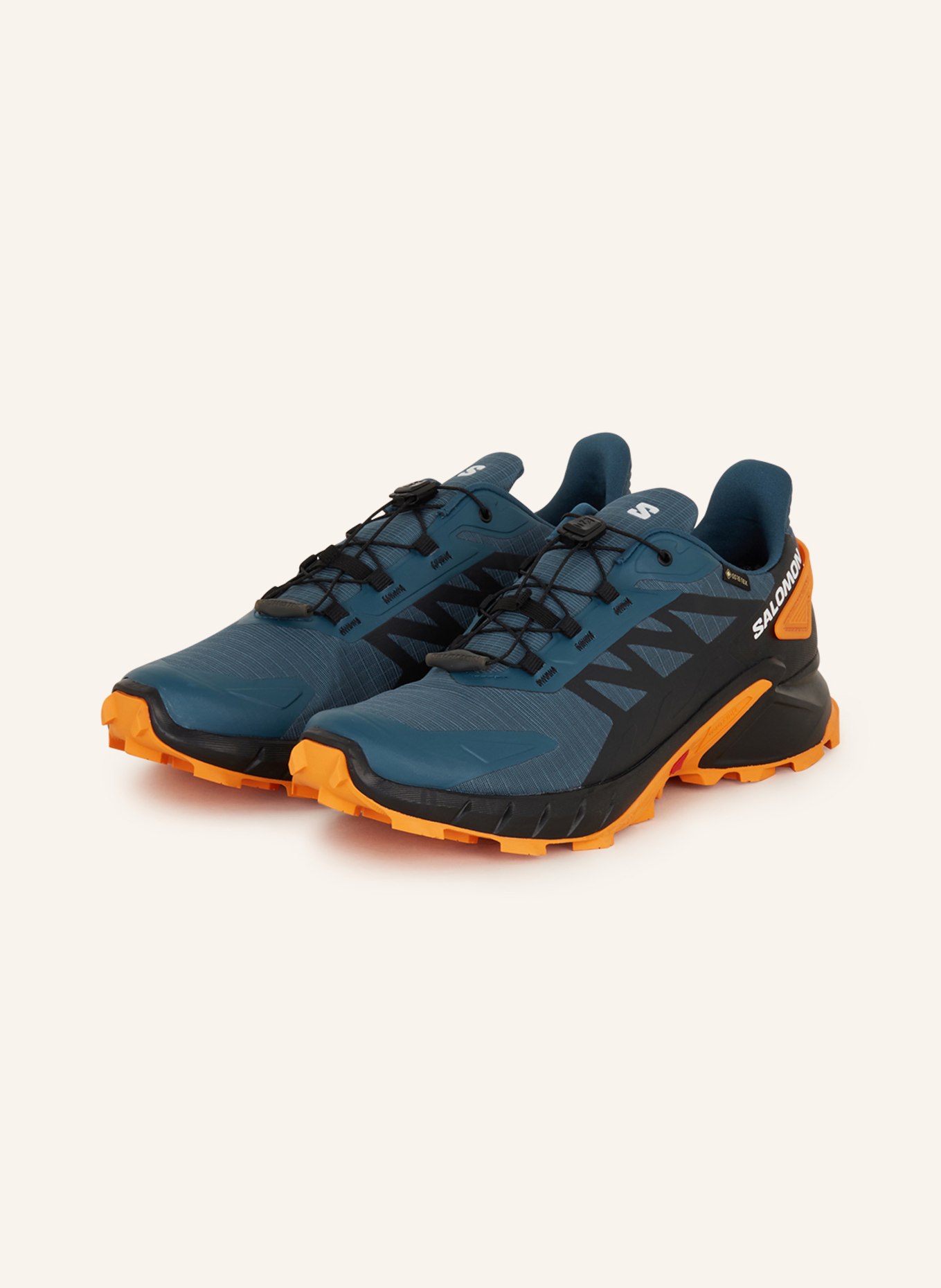 SALOMON Trail running shoes SUPERCROSS 4 GTX, Color: TEAL/ BLACK/ ORANGE (Image 1)
