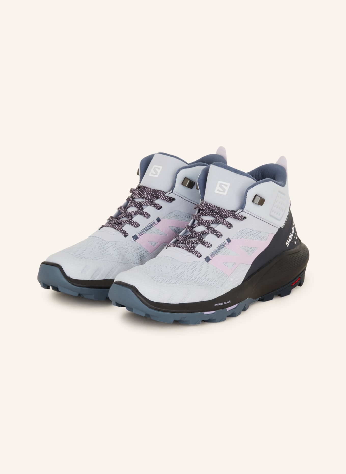 SALOMON Trekking shoes OUTPULSE MID GTX, Color: LIGHT GRAY/ LIGHT PURPLE/ DARK GRAY (Image 1)