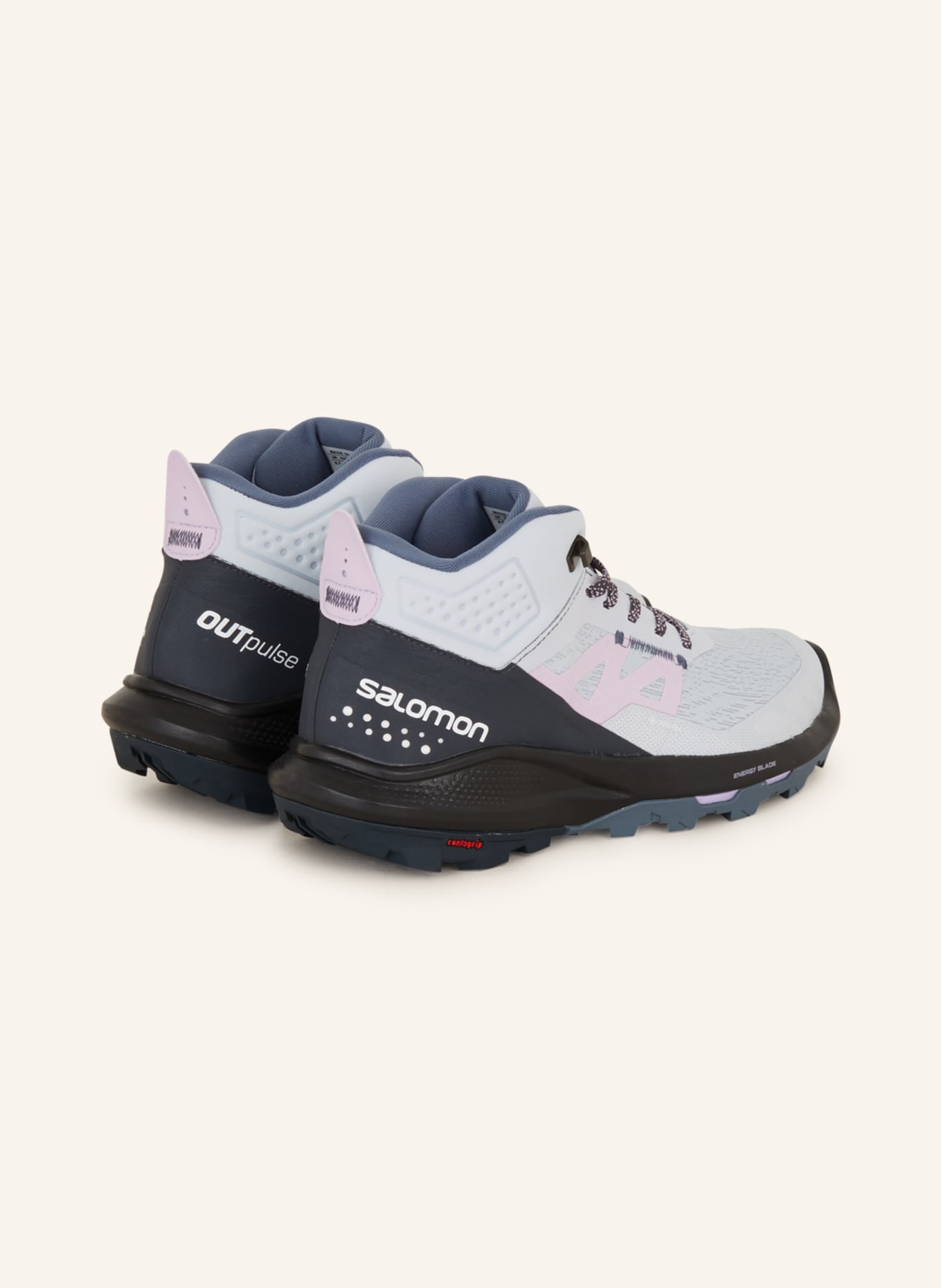 SALOMON Trekking shoes OUTPULSE MID GTX, Color: LIGHT GRAY/ LIGHT PURPLE/ DARK GRAY (Image 2)