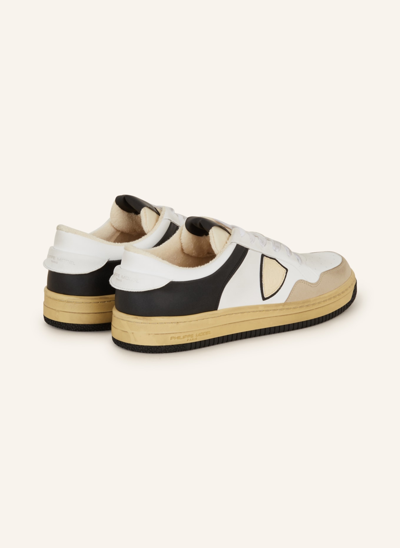 PHILIPPE MODEL Sneaker LYON, Farbe: SCHWARZ/ WEISS/ BEIGE (Bild 2)