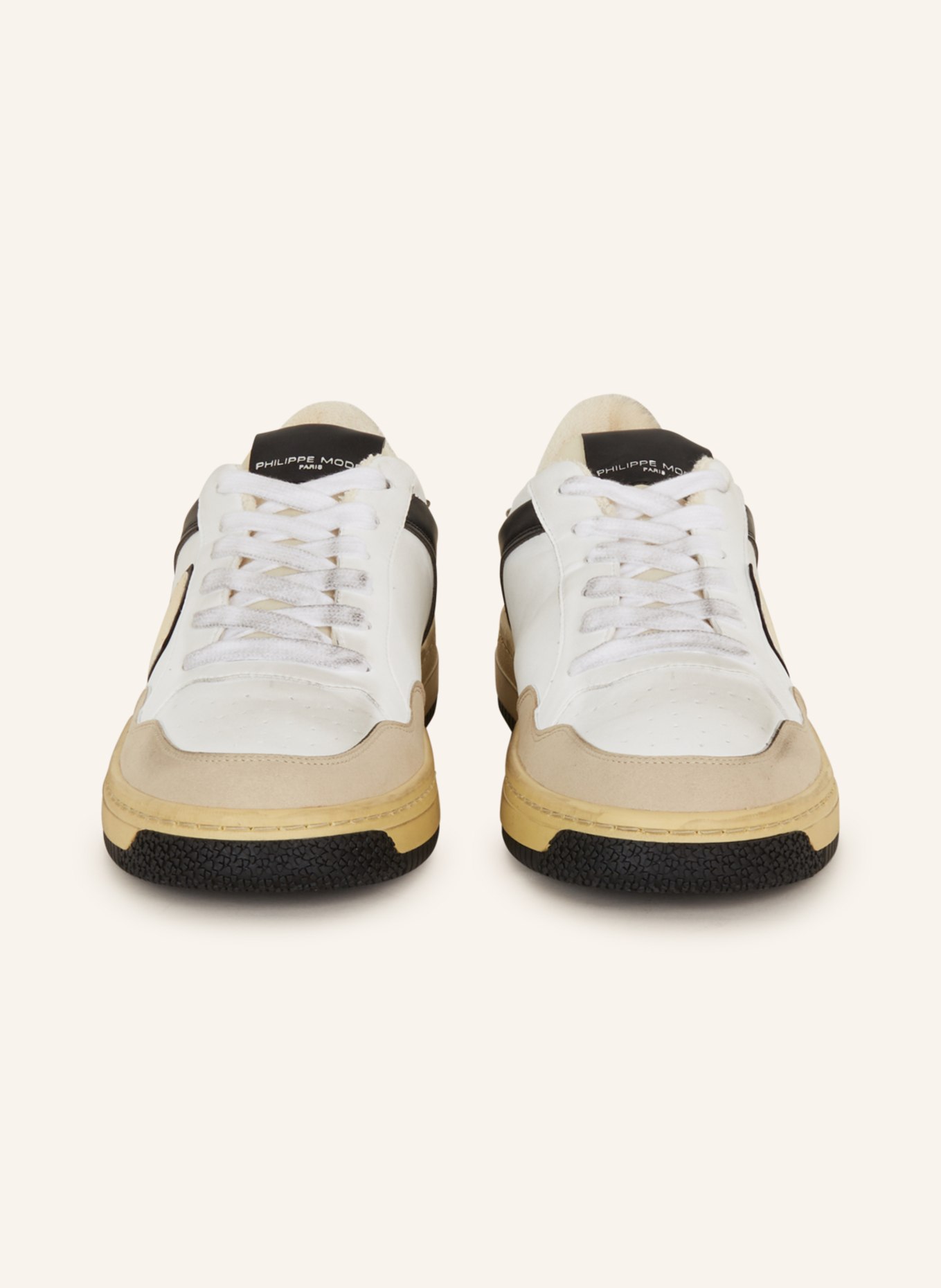 PHILIPPE MODEL Sneaker LYON, Farbe: SCHWARZ/ WEISS/ BEIGE (Bild 3)