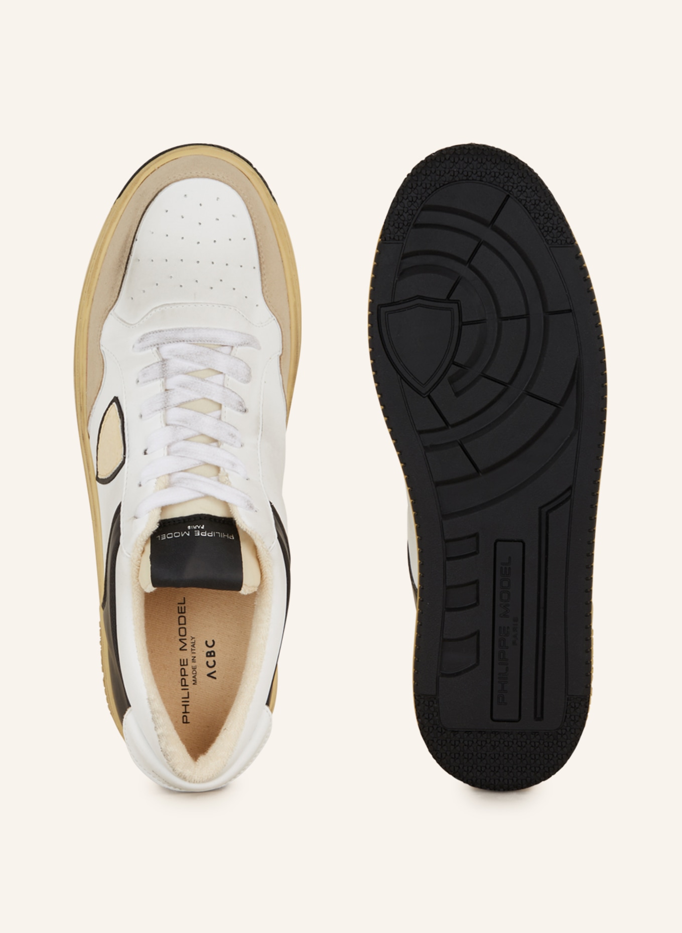 PHILIPPE MODEL Sneakers LYON, Color: BLACK/ WHITE/ BEIGE (Image 5)