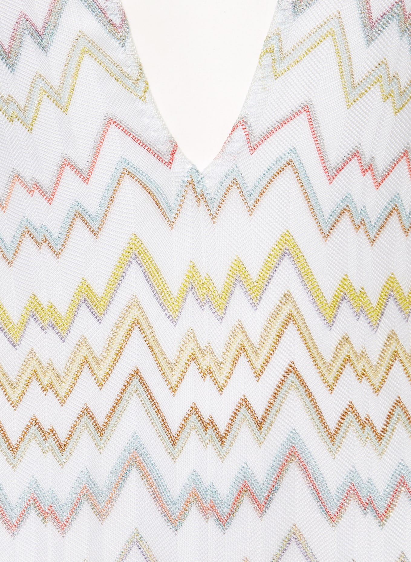 MISSONI Halter neck swimsuit with glitter thread, Color: WHITE/ GOLD/ ORANGE (Image 5)