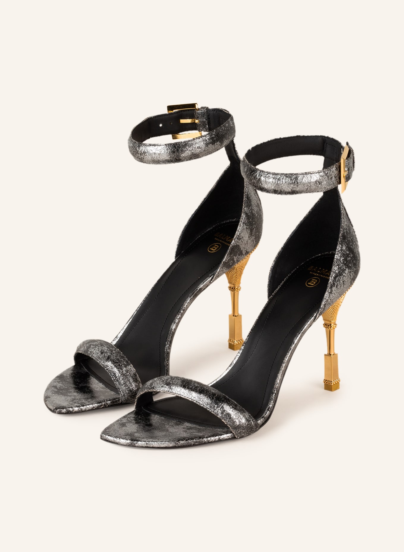 BALMAIN Sandals MONETA, Color: BLACK/ GRAY (Image 1)