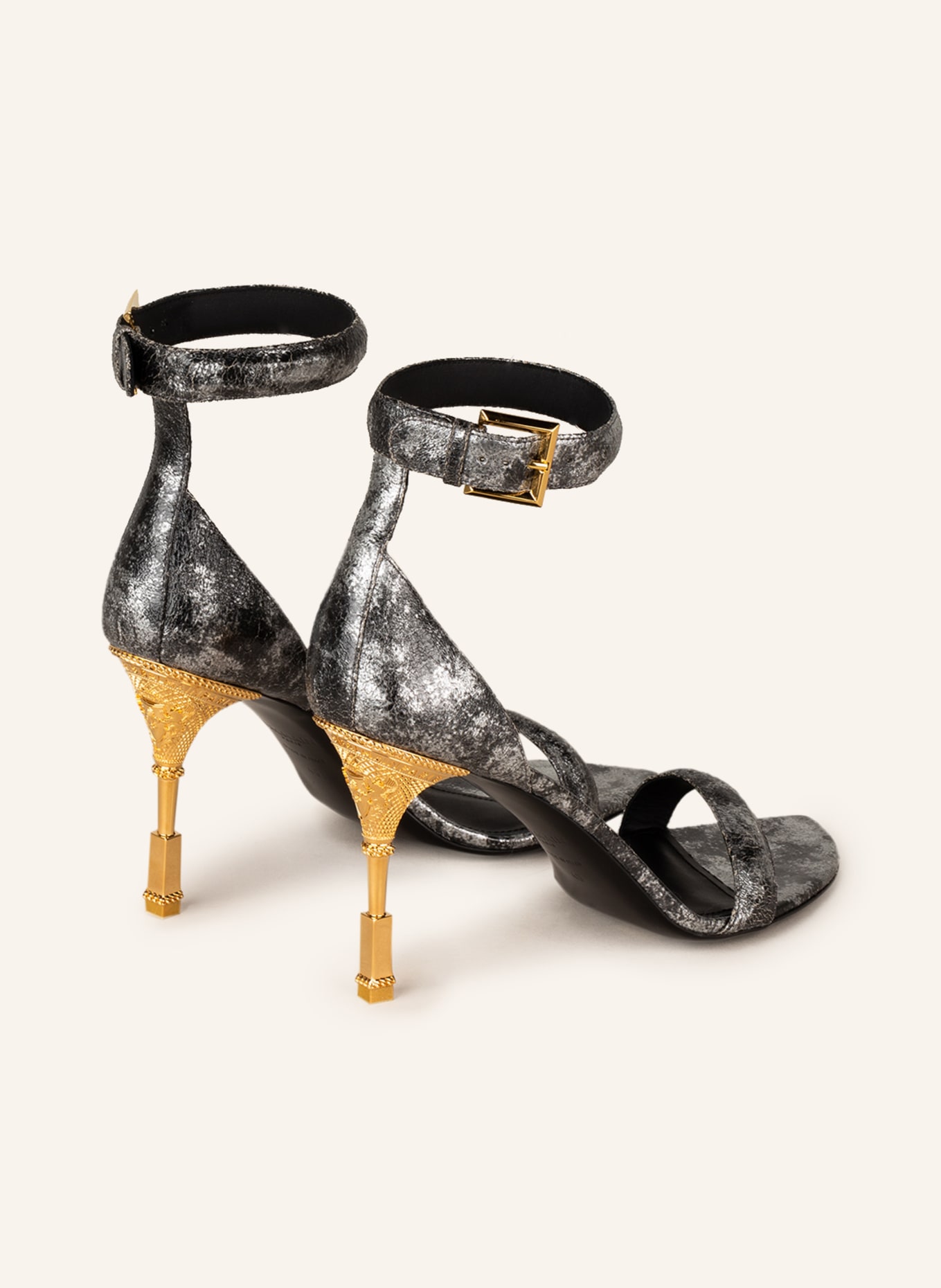 BALMAIN Sandals MONETA, Color: BLACK/ GRAY (Image 2)