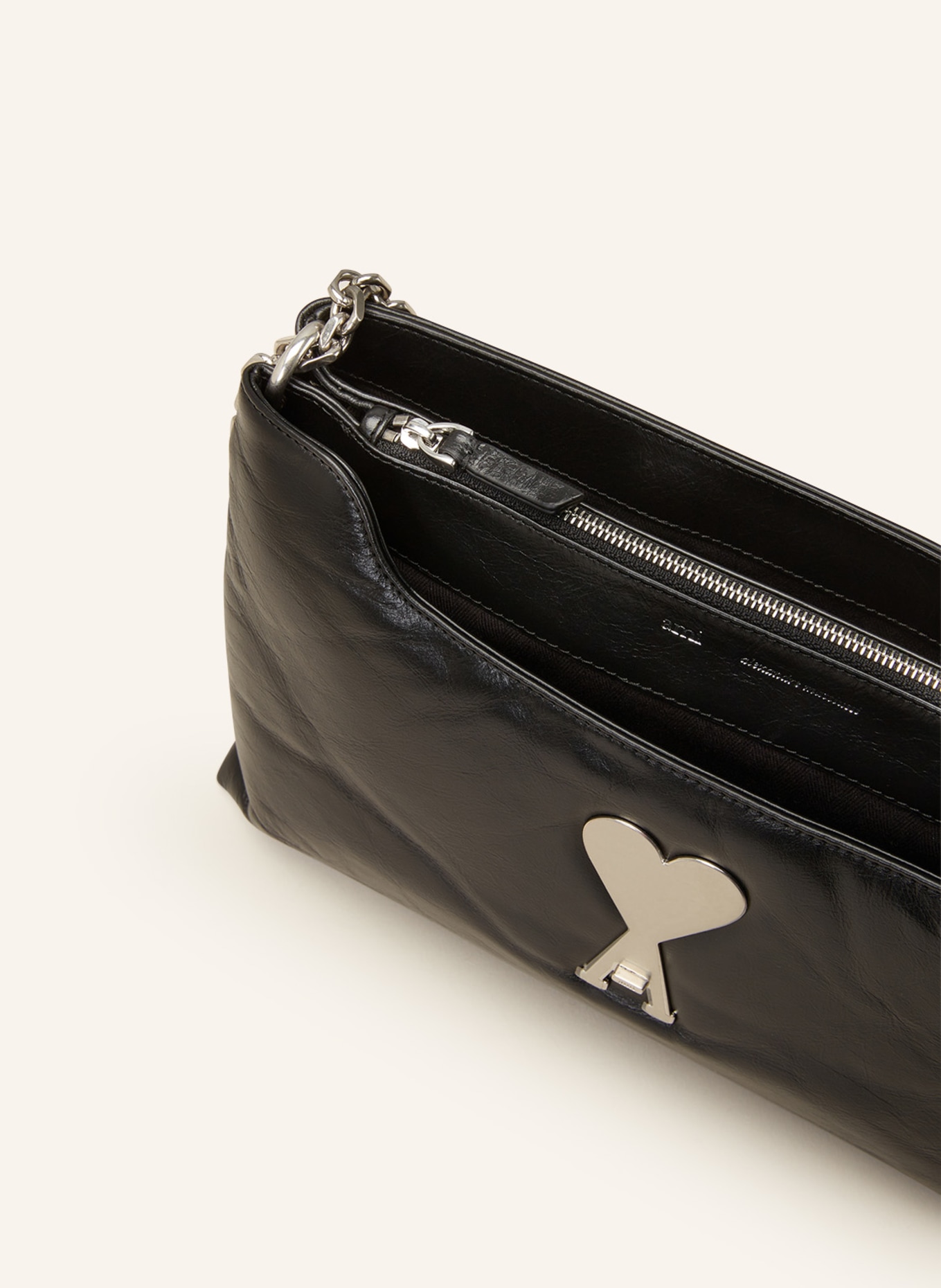 AMI PARIS Crossbody bag VOULEZ VOUS, Color: BLACK/ SILVER (Image 3)