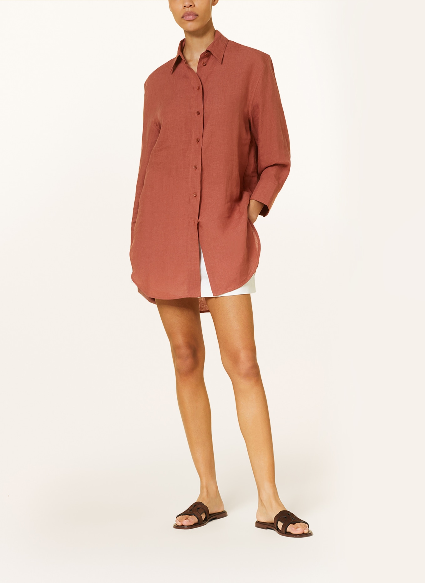 ERES Nightgown MIGNONNETTE made of linen, Color: DARK ORANGE (Image 2)