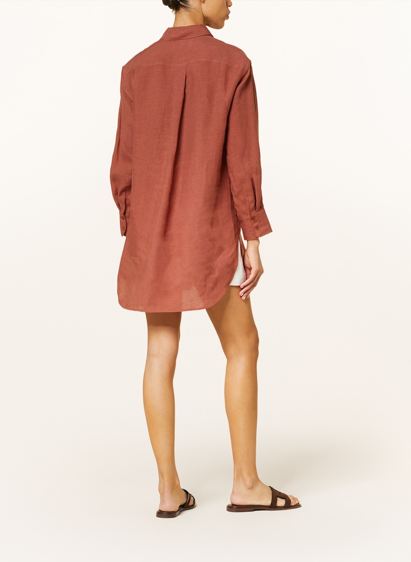 ERES Nightgown MIGNONNETTE made of linen, Color: DARK ORANGE (Image 3)