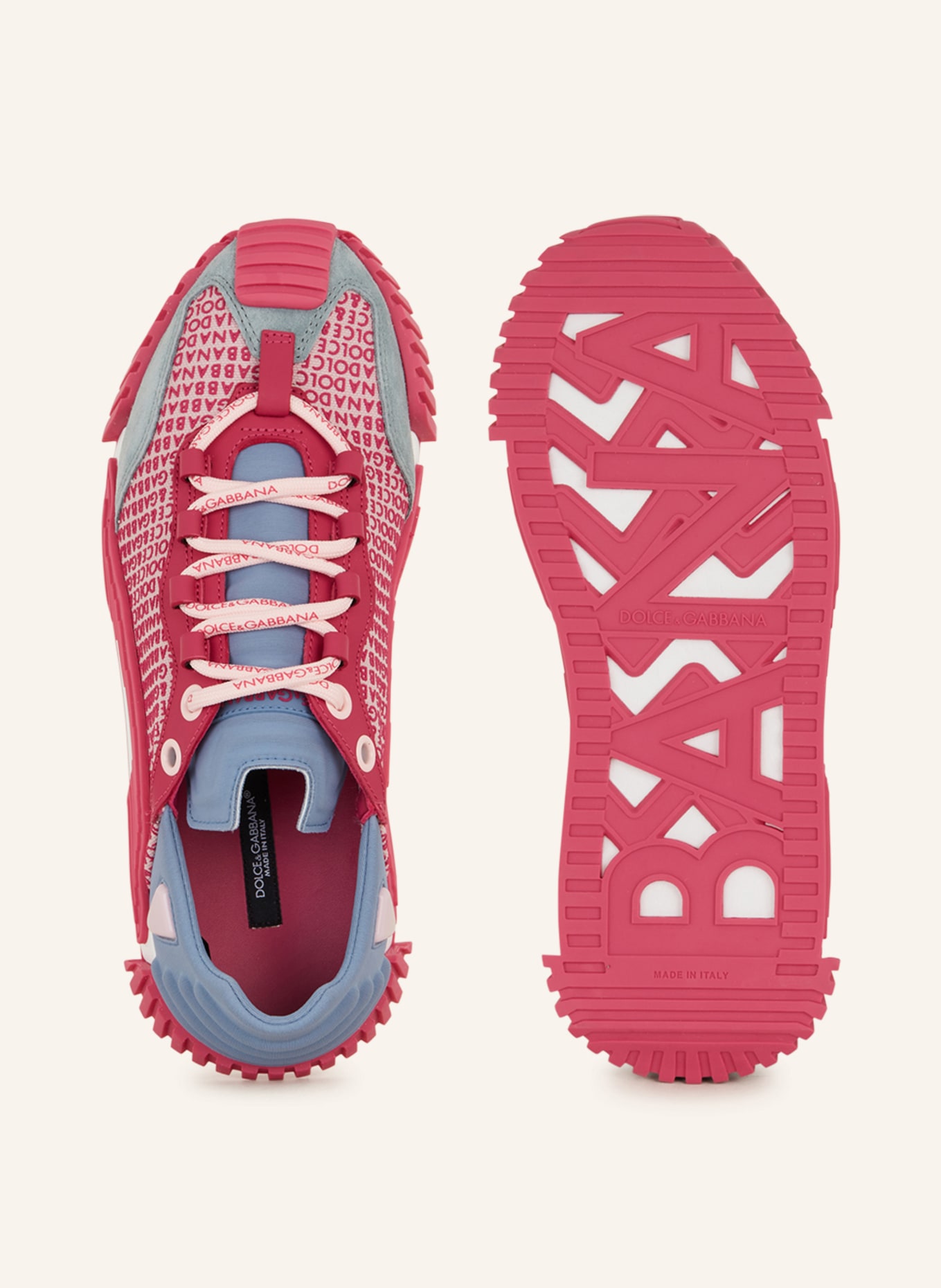 DOLCE & GABBANA Sneakers CROSTA, Color: PINK/ BLUE GRAY/ GRAY (Image 5)