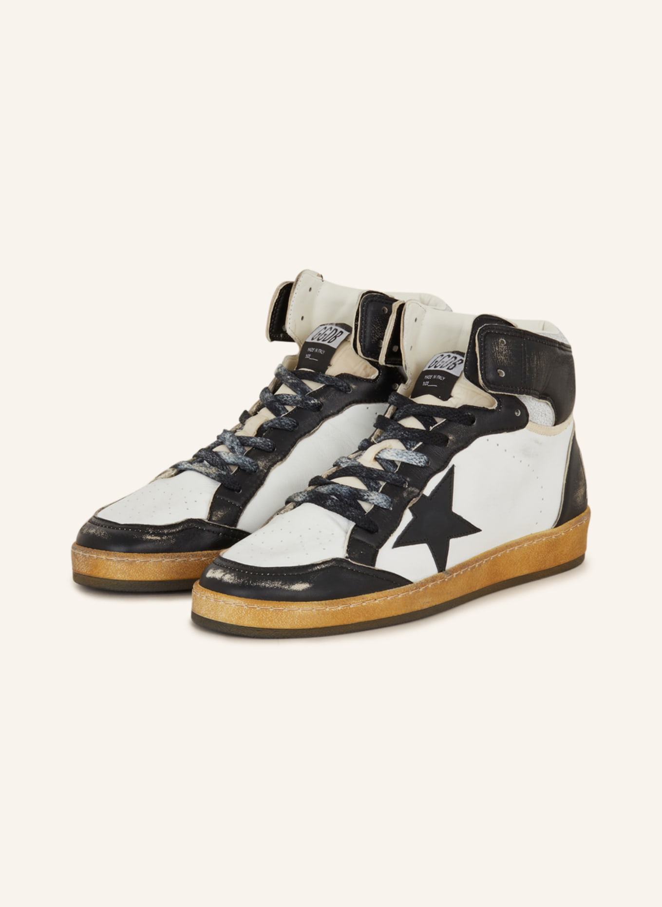 GOLDEN GOOSE High-top sneakers SKY STAR, Color: WHITE/ BLACK (Image 1)