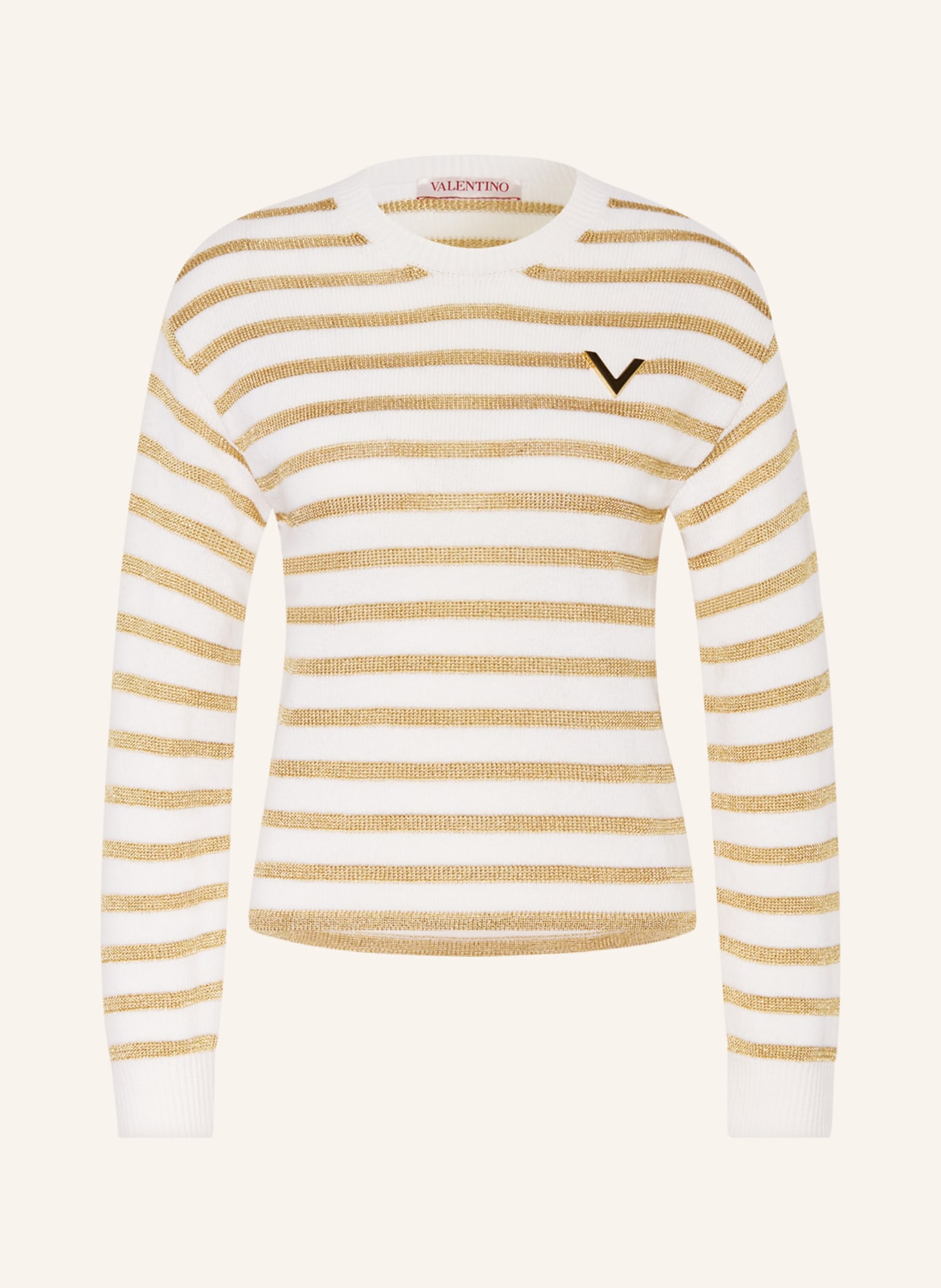 VALENTINO Pullover mit Glitzergarn, Farbe: WEISS/ GOLD(Bild null)