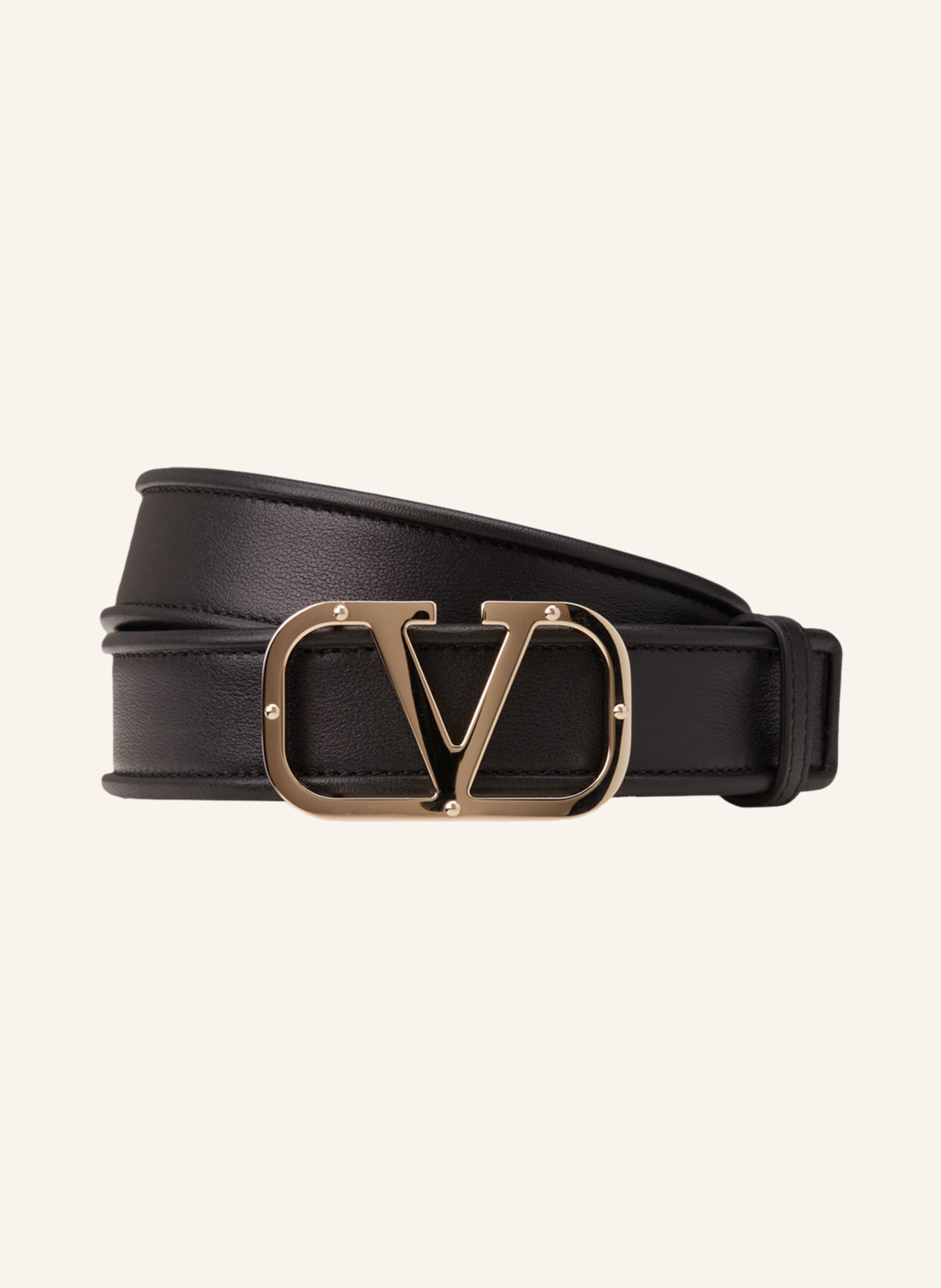 VALENTINO GARAVANI Leather belt VLOGO, Color: BLACK (Image 1)