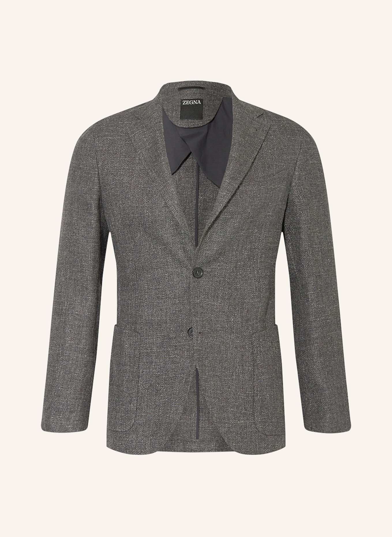 ZEGNA Tailored jacket extra slim fit with linen, Color: DARK GRAY (Image 1)