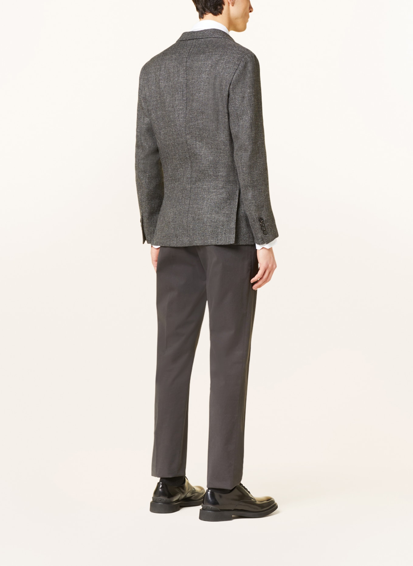 ZEGNA Tailored jacket extra slim fit with linen, Color: DARK GRAY (Image 3)