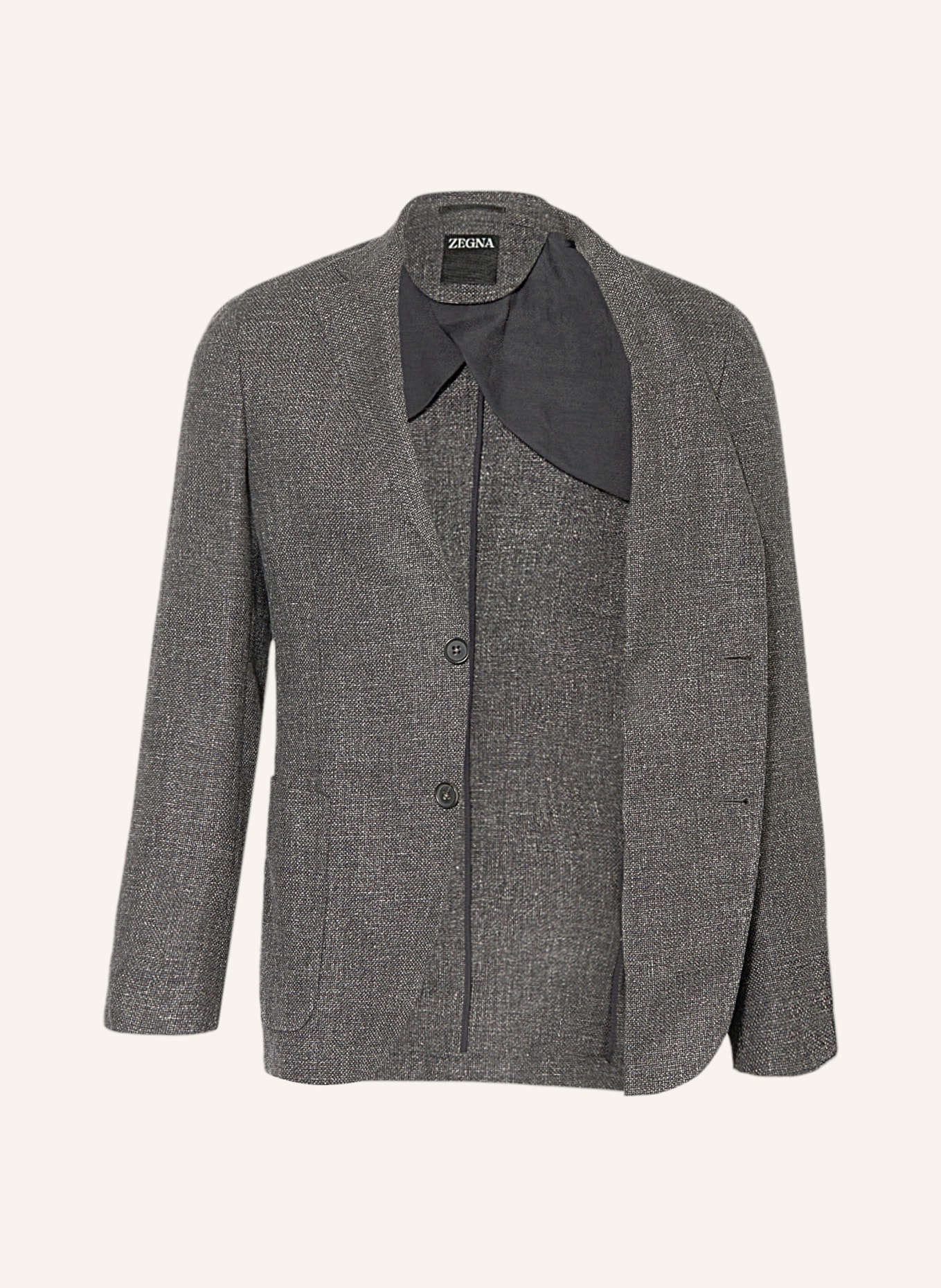 ZEGNA Tailored jacket extra slim fit with linen, Color: DARK GRAY (Image 4)