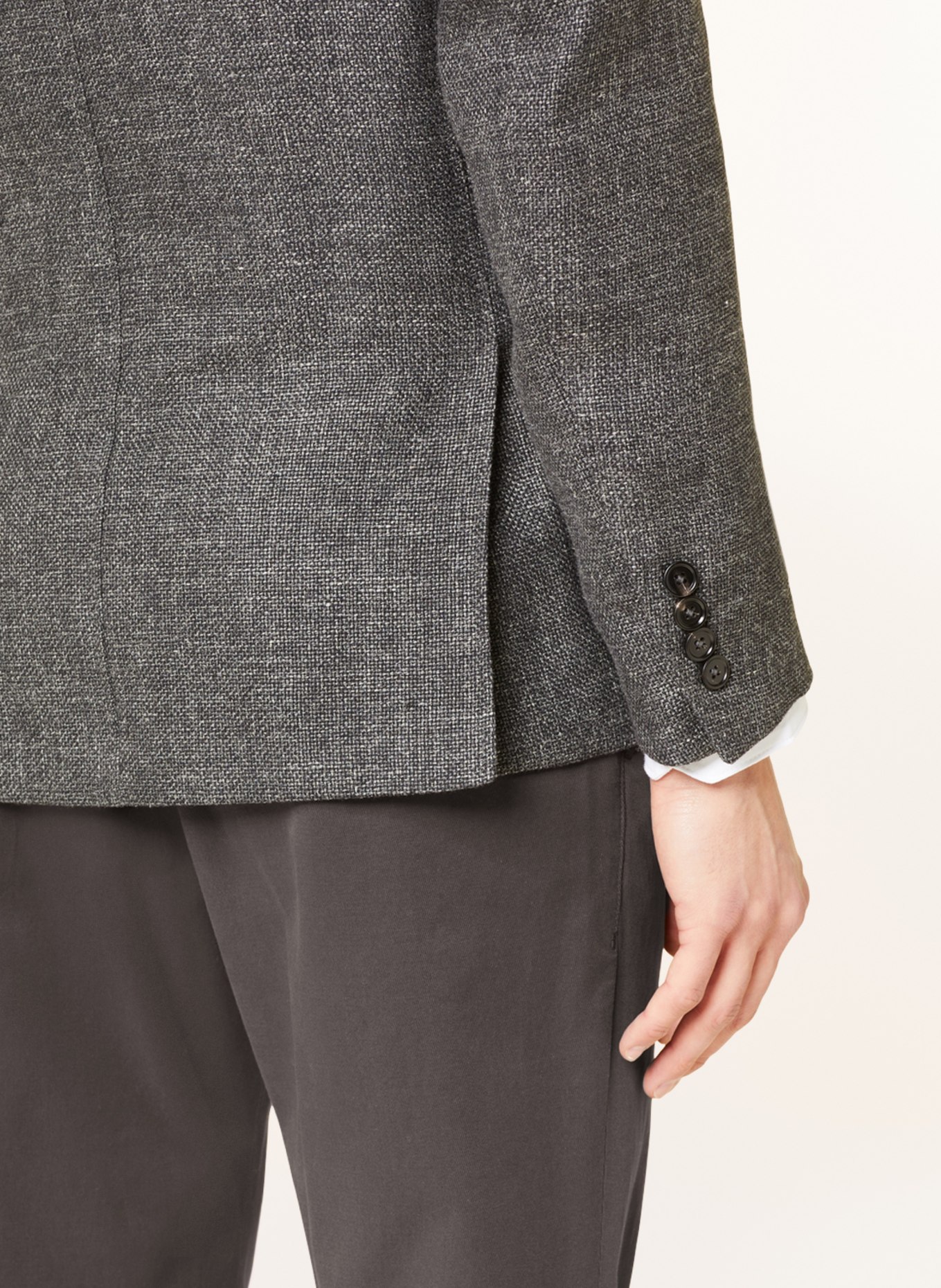 ZEGNA Tailored jacket extra slim fit with linen, Color: DARK GRAY (Image 6)