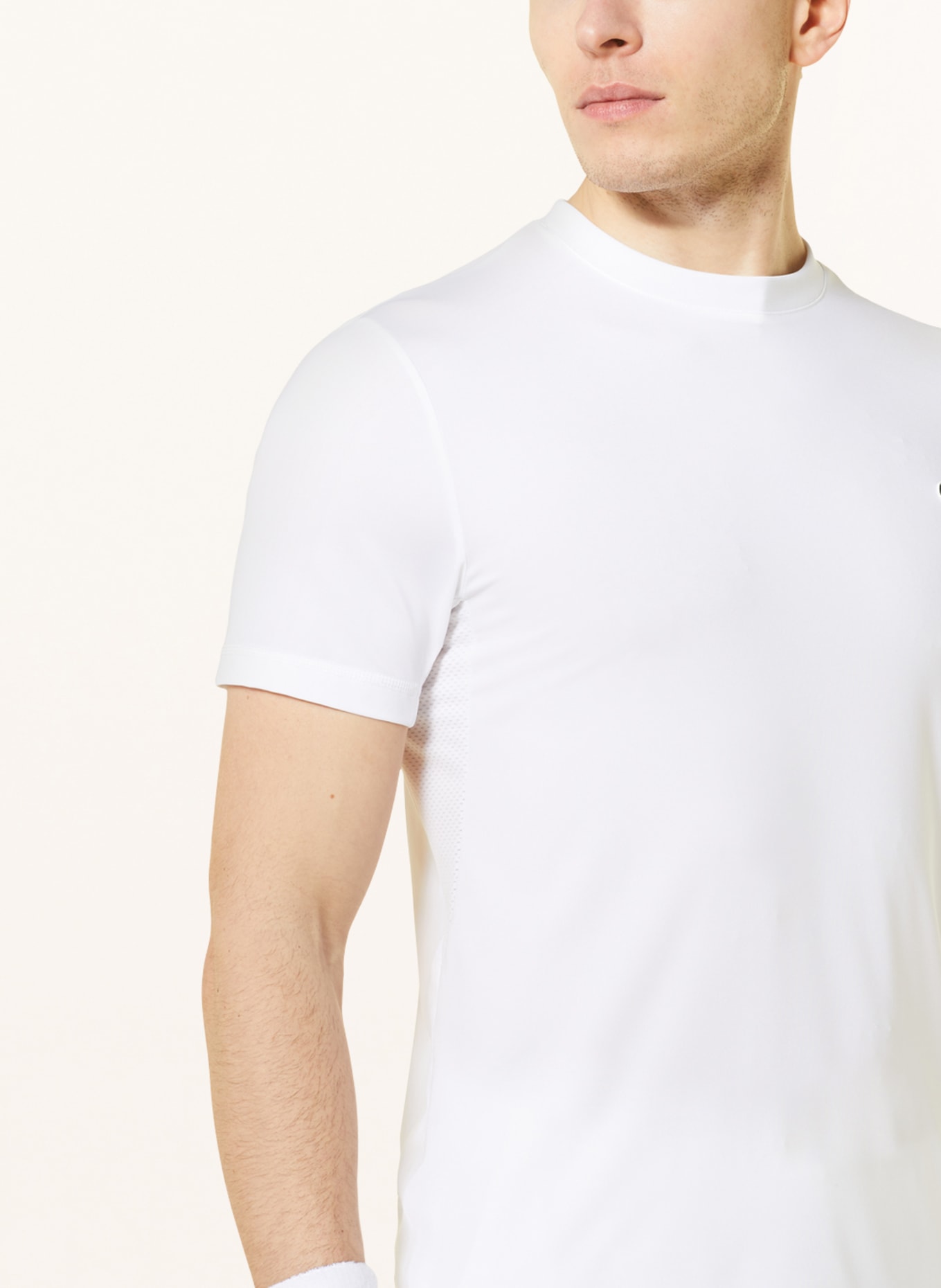 LACOSTE T-Shirt mit Mesh in weiss