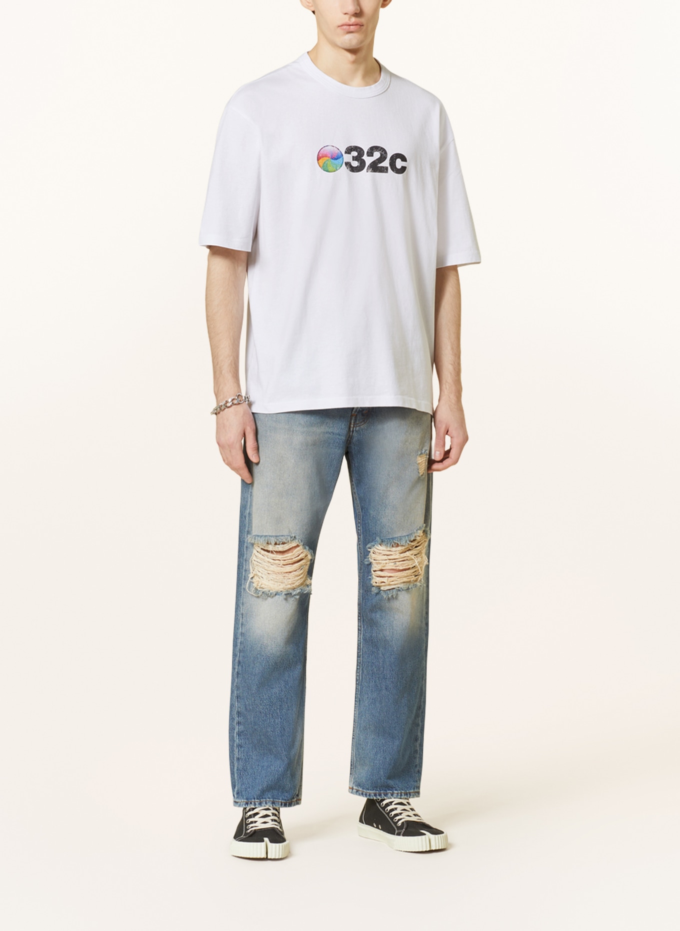 032c Oversized-Shirt, Farbe: WEISS (Bild 2)