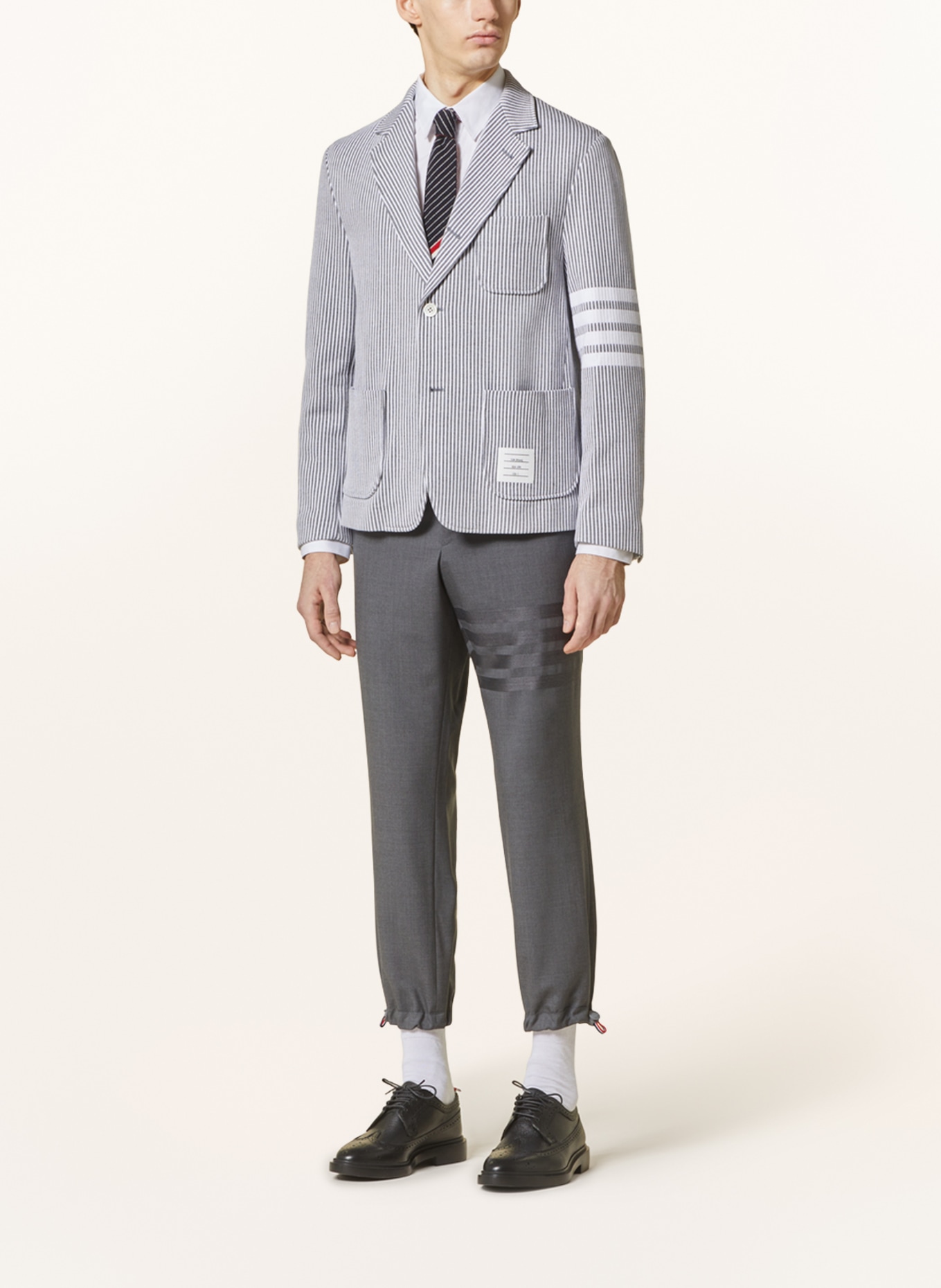 THOM BROWNE. Tailored jacket slim fit, Color: DARK GRAY/ WHITE (Image 2)