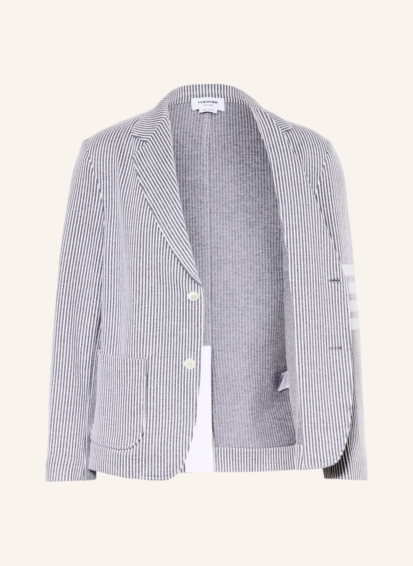 THOM BROWNE. Tailored jacket slim fit, Color: DARK GRAY/ WHITE (Image 4)
