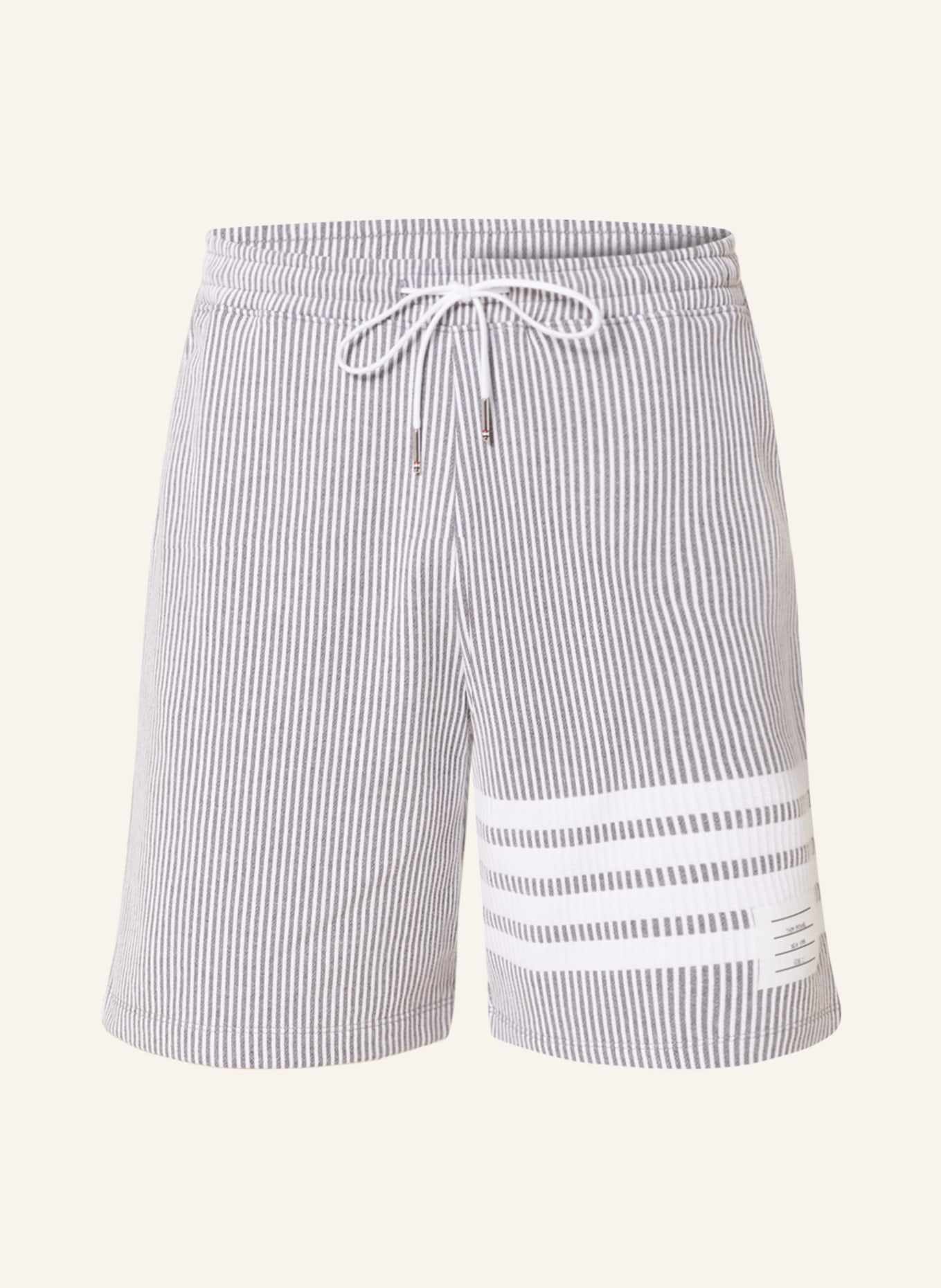 THOM BROWNE. Sweat shorts, Color: GRAY/ WHITE (Image 1)