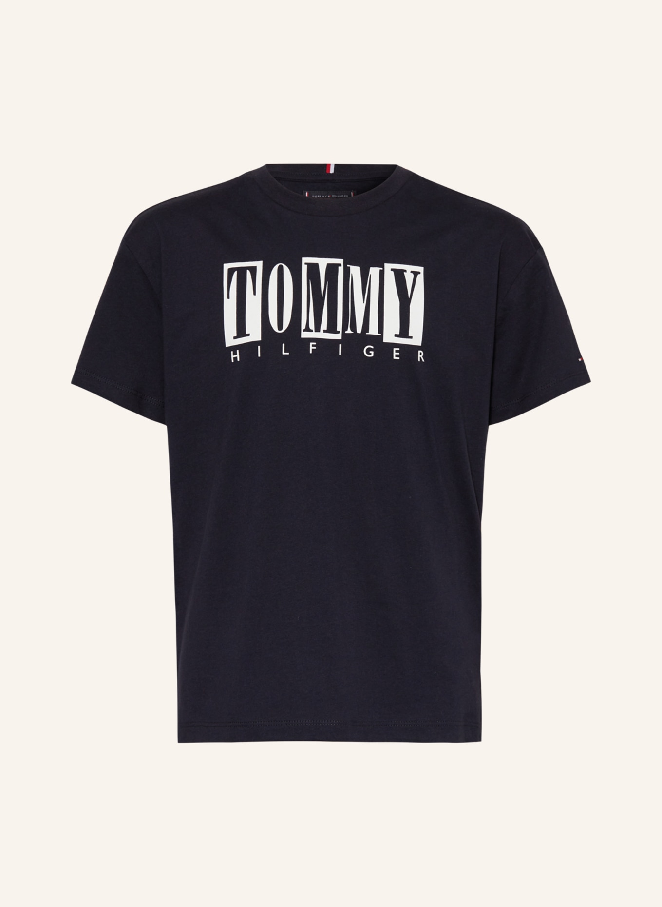 tommy hilfiger black and white t shirt
